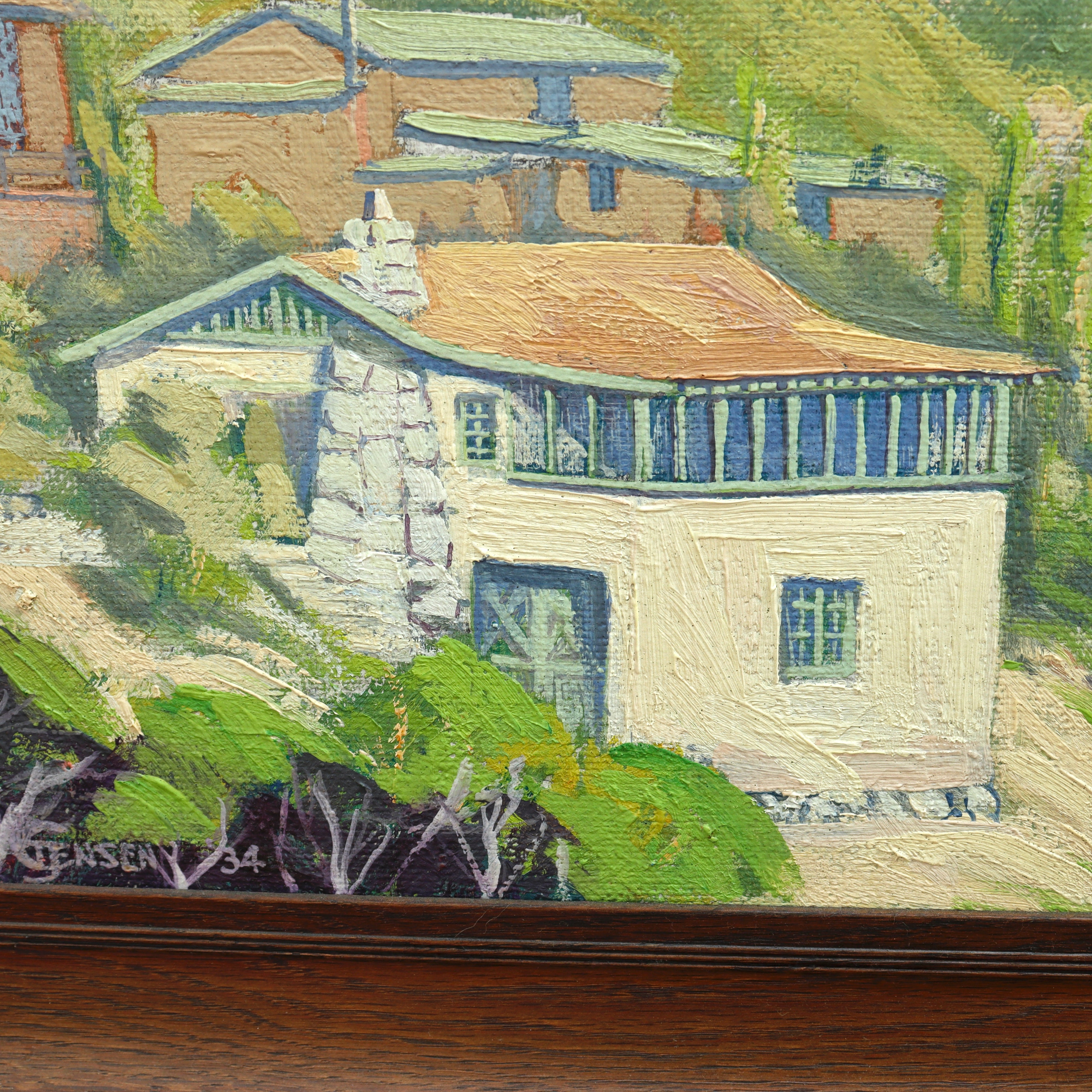 AW098: CT Jensen California Plein Air Oil on Board Painting Circa 1934
