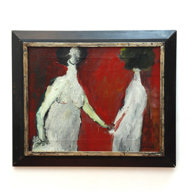 Modernist Oil on Canvas Painting "Sisters" | Work of Man