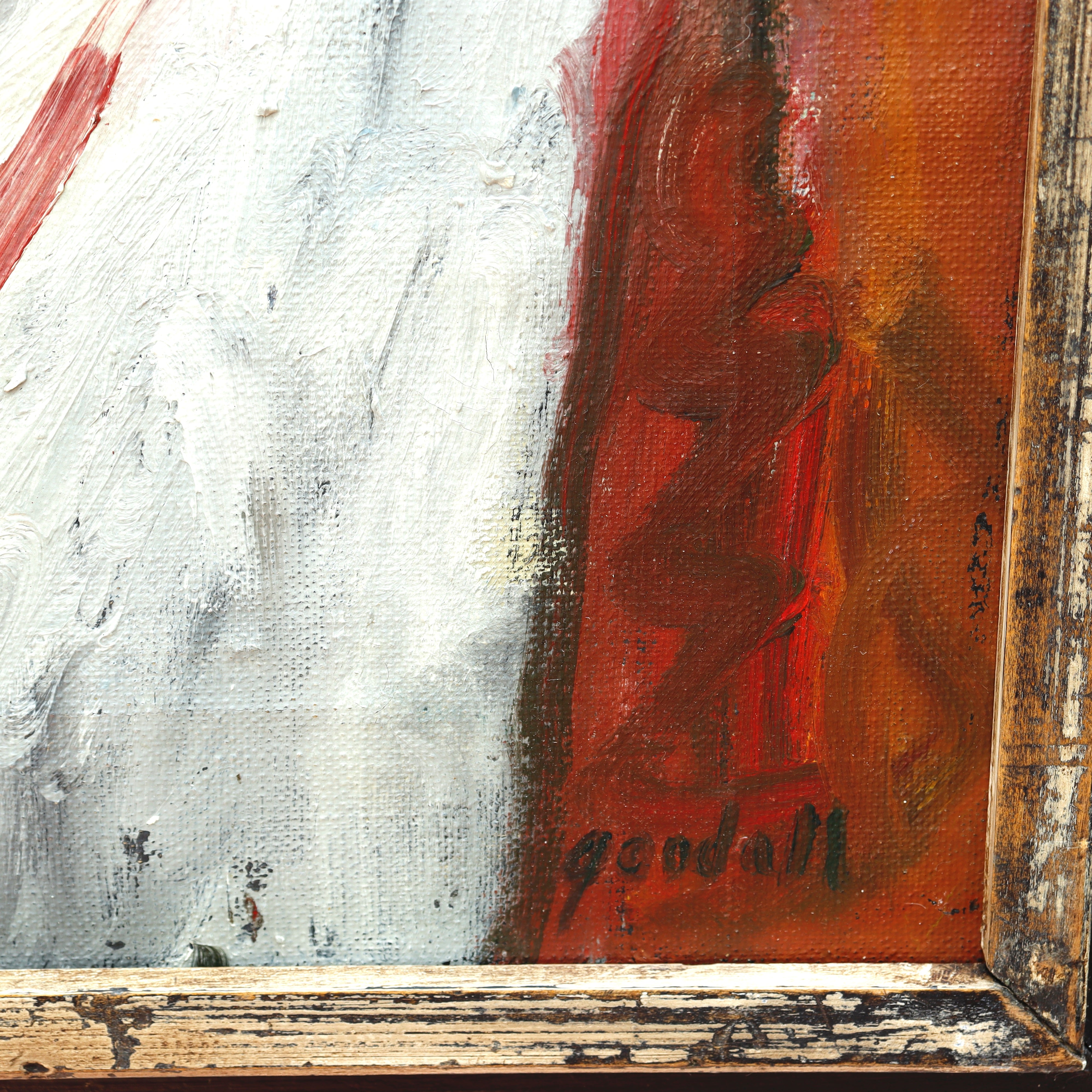 AW137: Modernist Oil on Canvas Painting "Sisters"