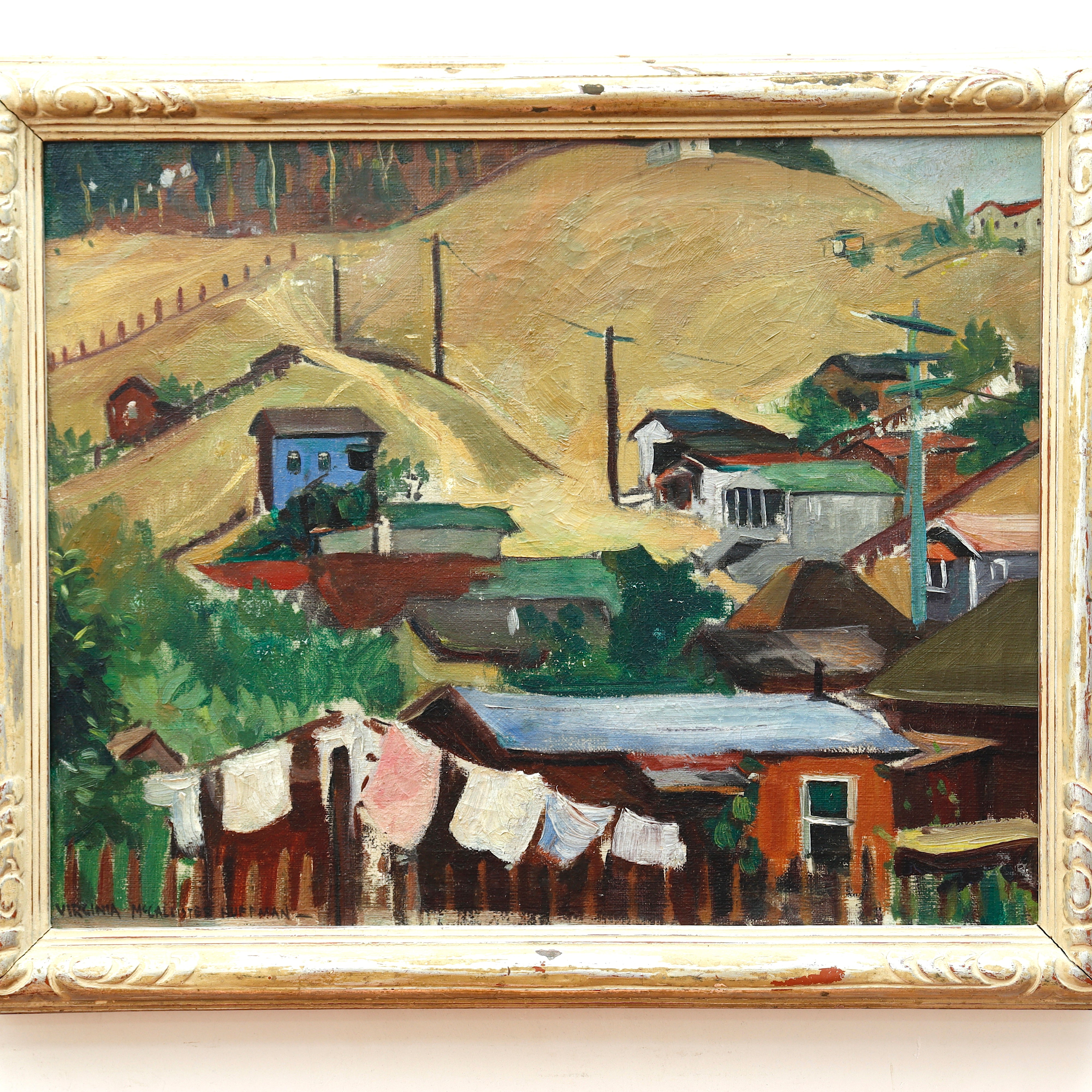 AW139: Virginia McCallister Huffman WPA Laguna Beach California Plein Air Oil on Canvas Painting