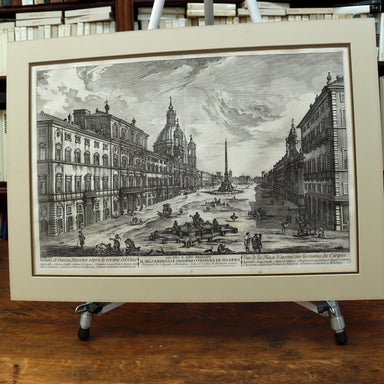 Jean Barbault Etching View of Rome Veduta di Piazza Navona Circa 1761 | Work of Man