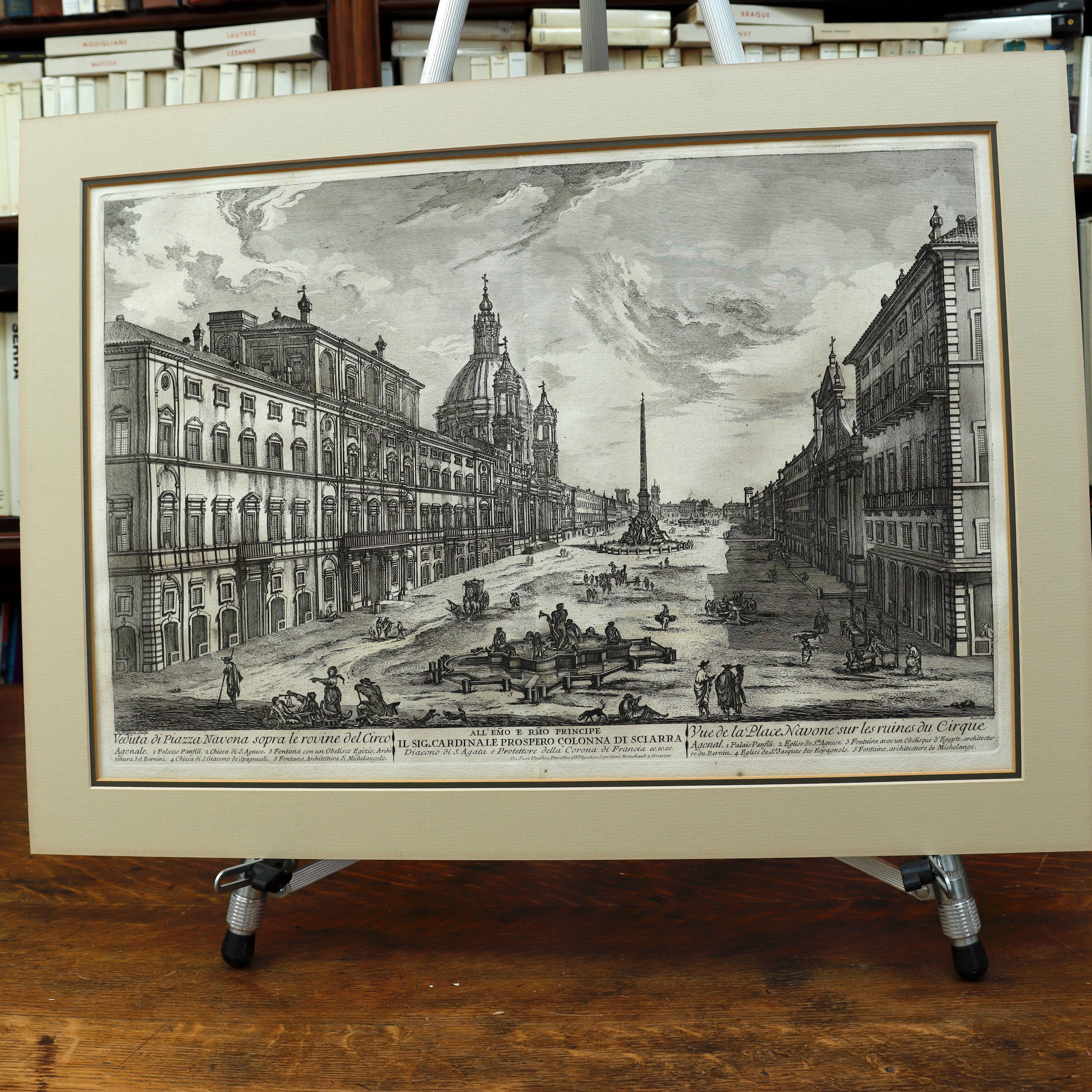Jean Barbault Etching View of Rome Veduta di Piazza Navona Circa 1761 | Work of Man