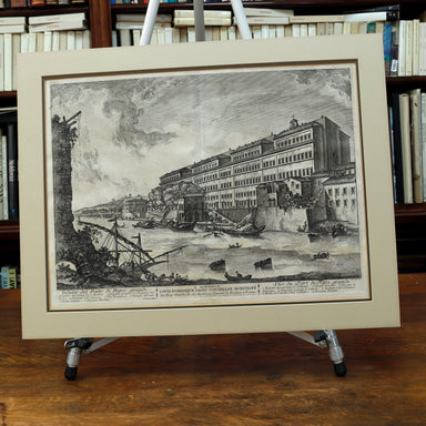 Jean Barbault Etching Views of Rome - Veduta del Porto di Ripa grande (View of the port of Ripa grande) Circa 1761 | Work of Man