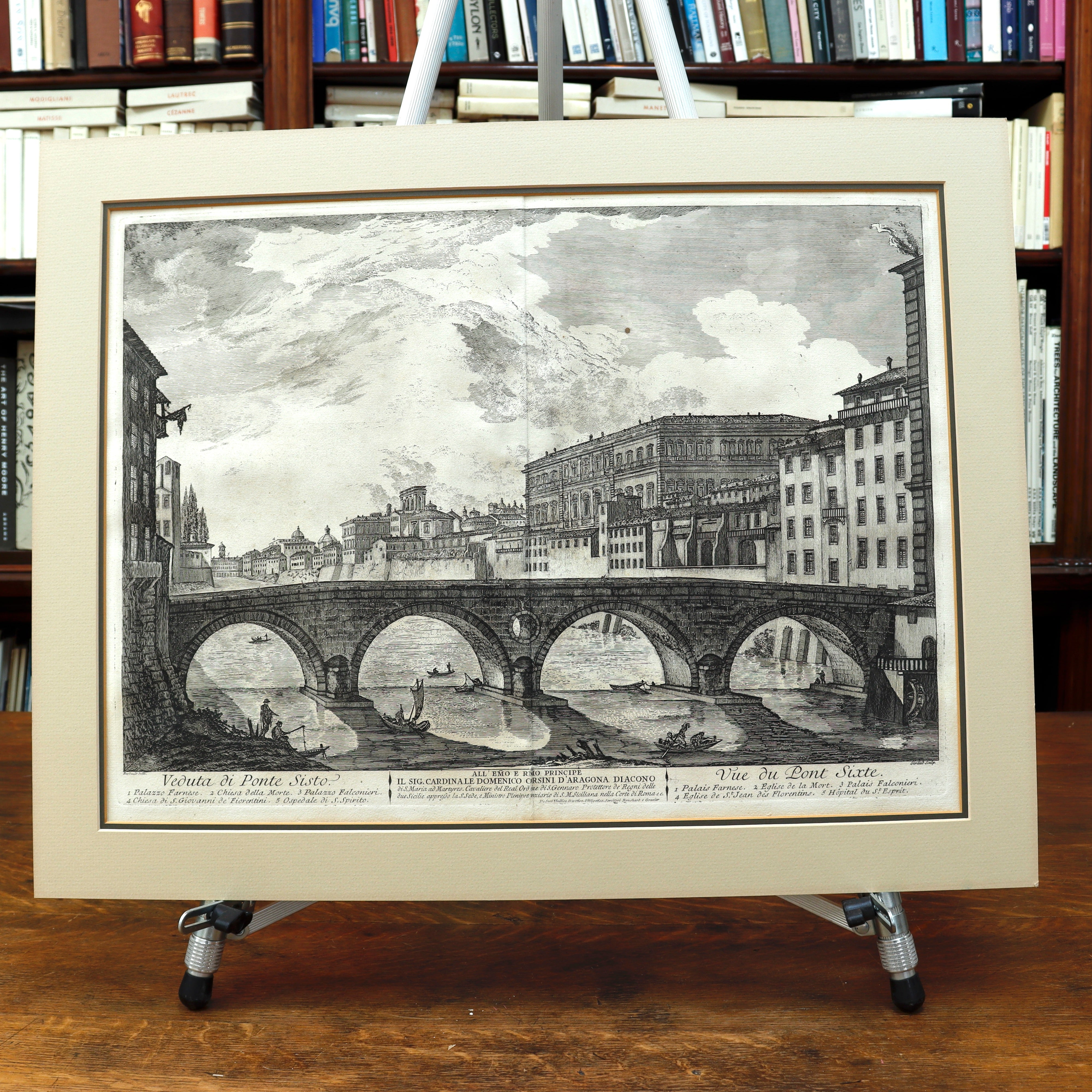 Jean Barbault Etching Veduta di Ponte Sisto (View of Ponte Sisto) Circa 1761 | Work of Man