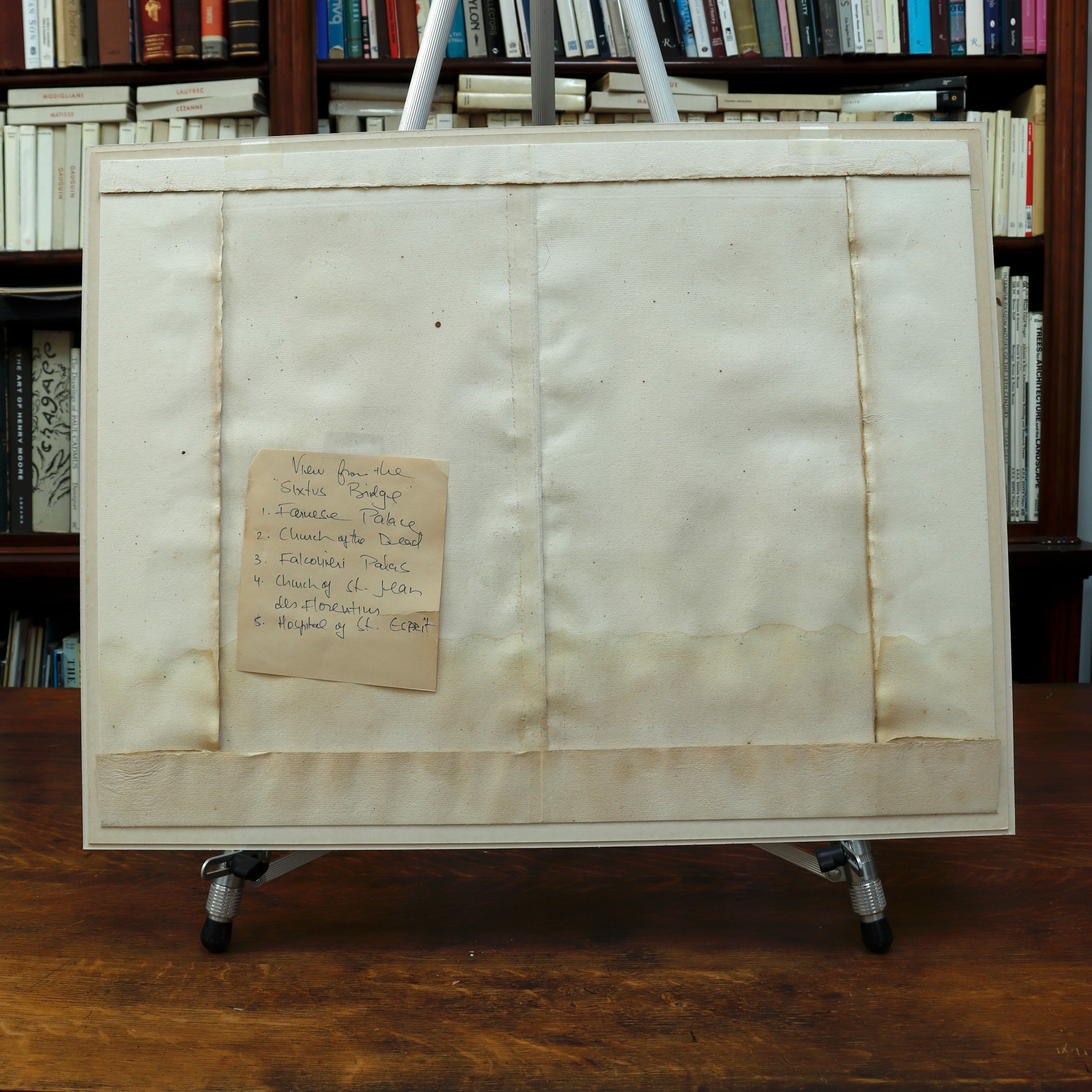 AW7-087: Jean Barbault Etching Veduta di Ponte Sisto (View of Ponte Sisto) Circa 1761