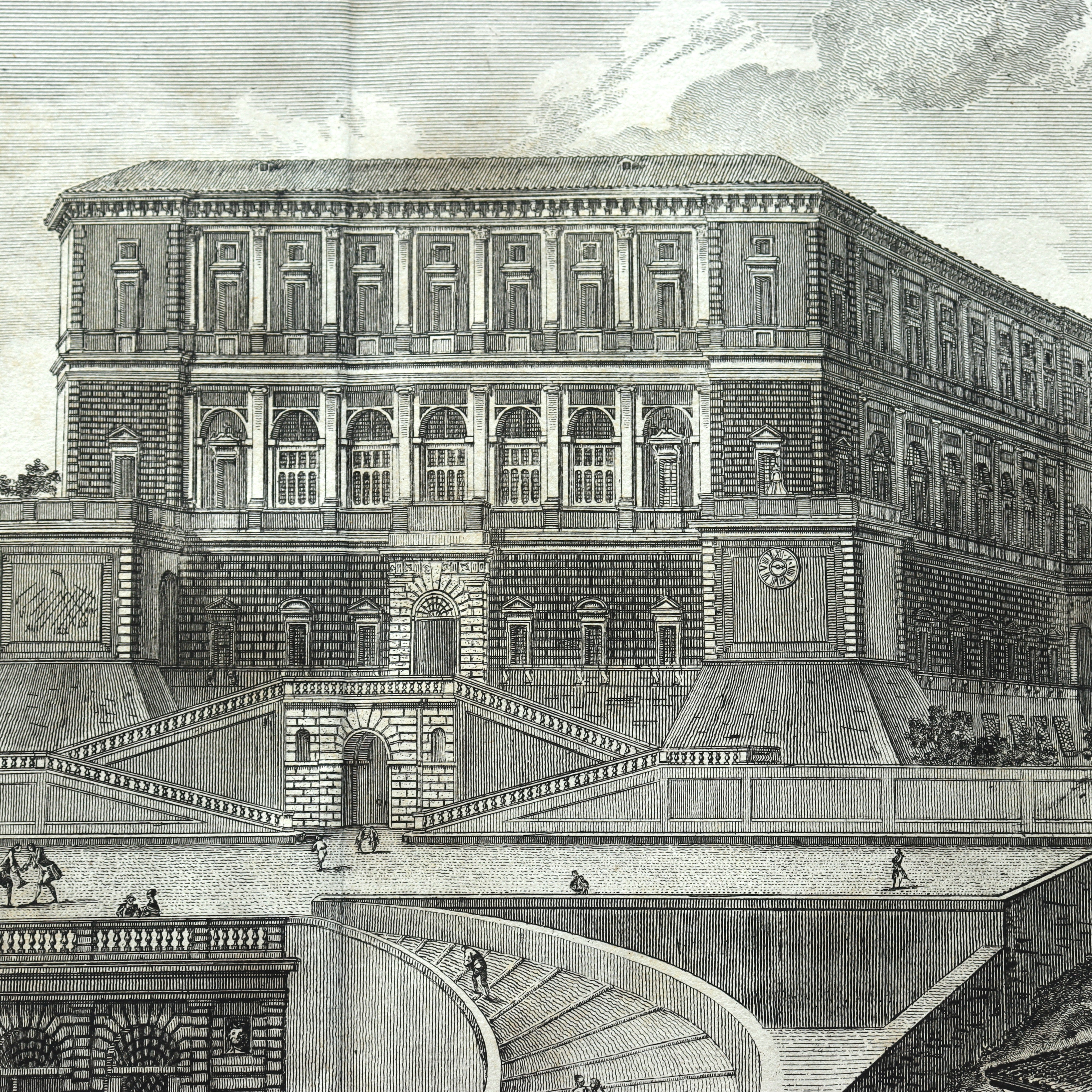 AW7-089: Jean Barbault Etching Views of Rome - Veduta del Palazzo di Caprarola (View of the Caprarola Palace) Circa 1761