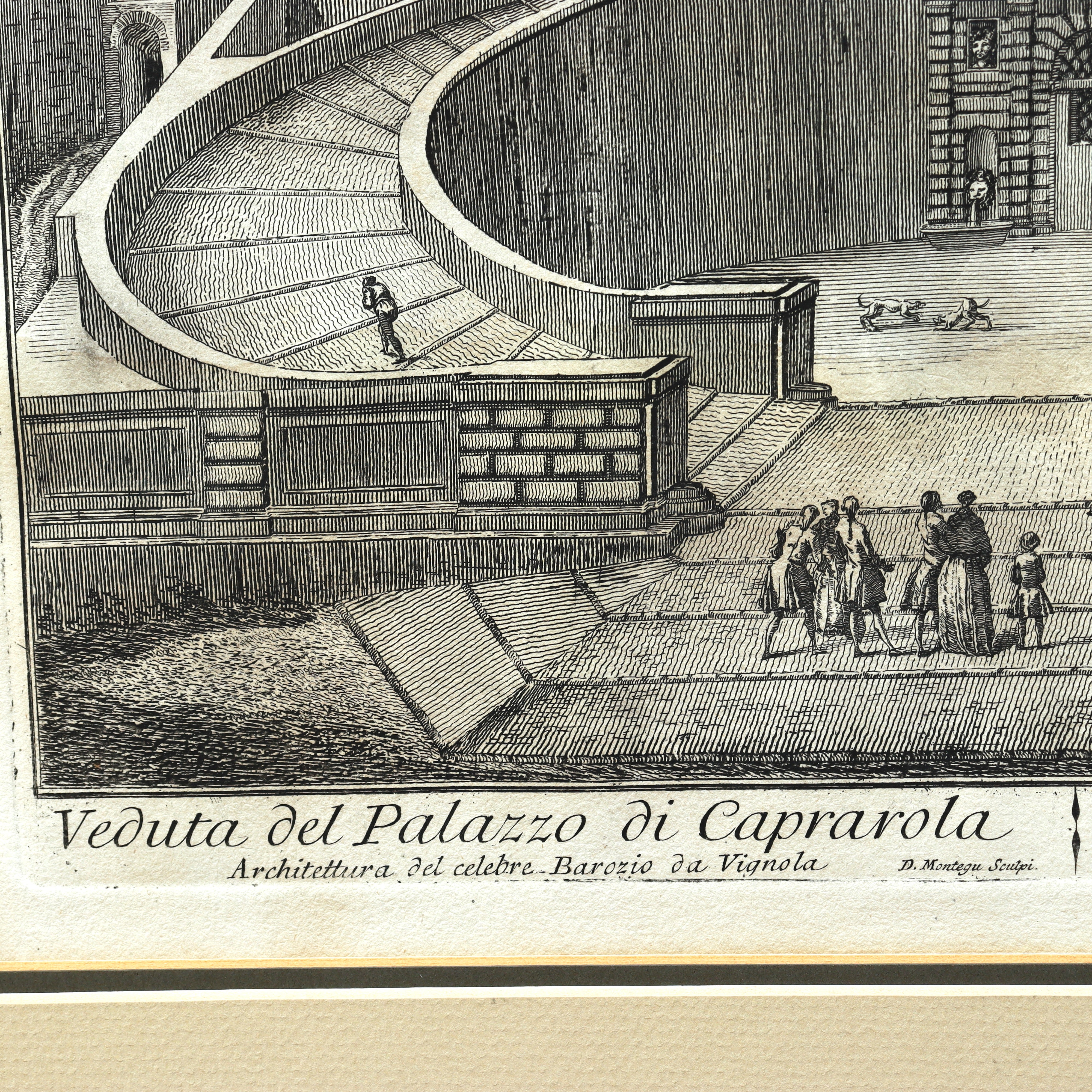 AW7-089: Jean Barbault Etching Views of Rome - Veduta del Palazzo di Caprarola (View of the Caprarola Palace) Circa 1761