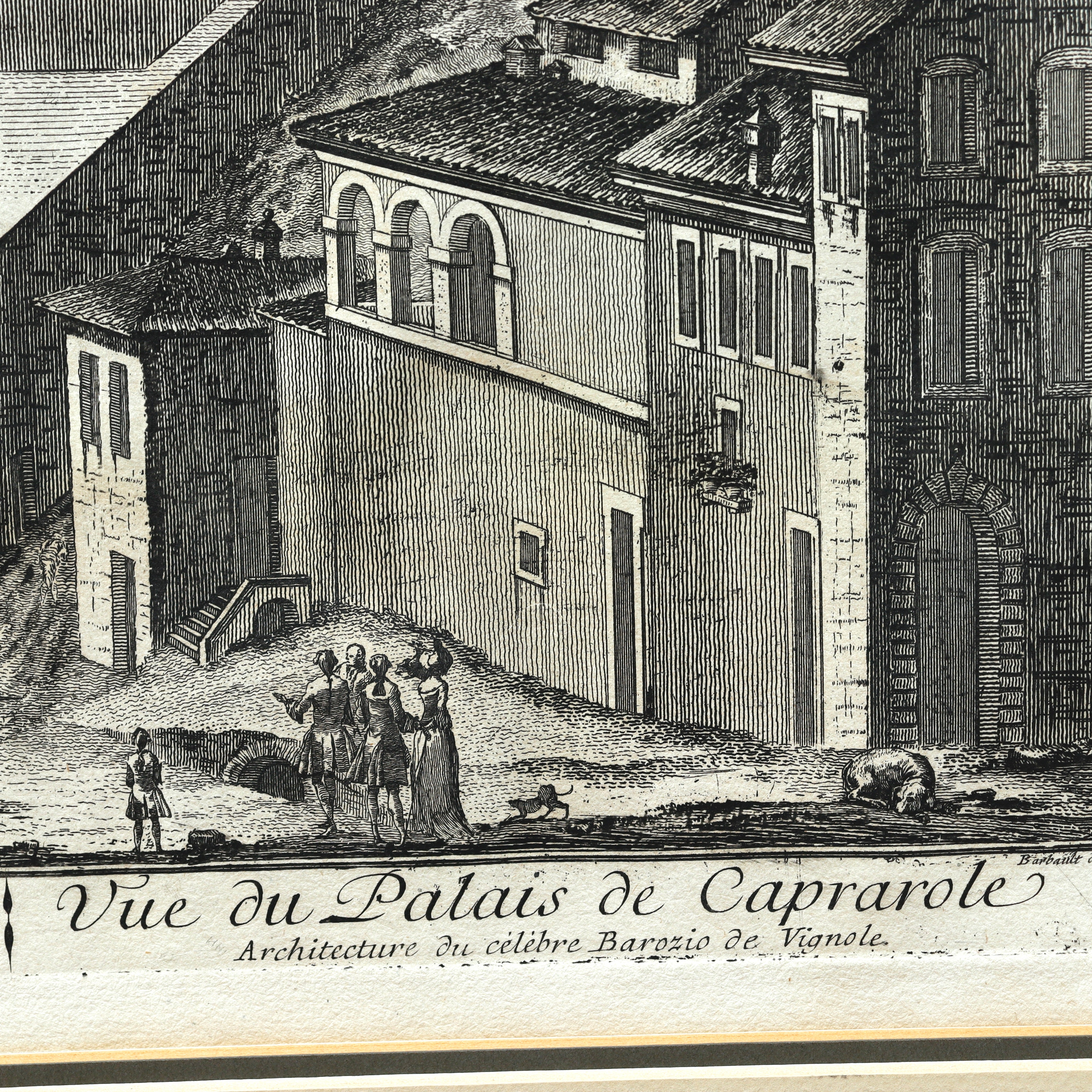 AW7-089: Jean Barbault Etching Views of Rome - Veduta del Palazzo di Caprarola (View of the Caprarola Palace) Circa 1761