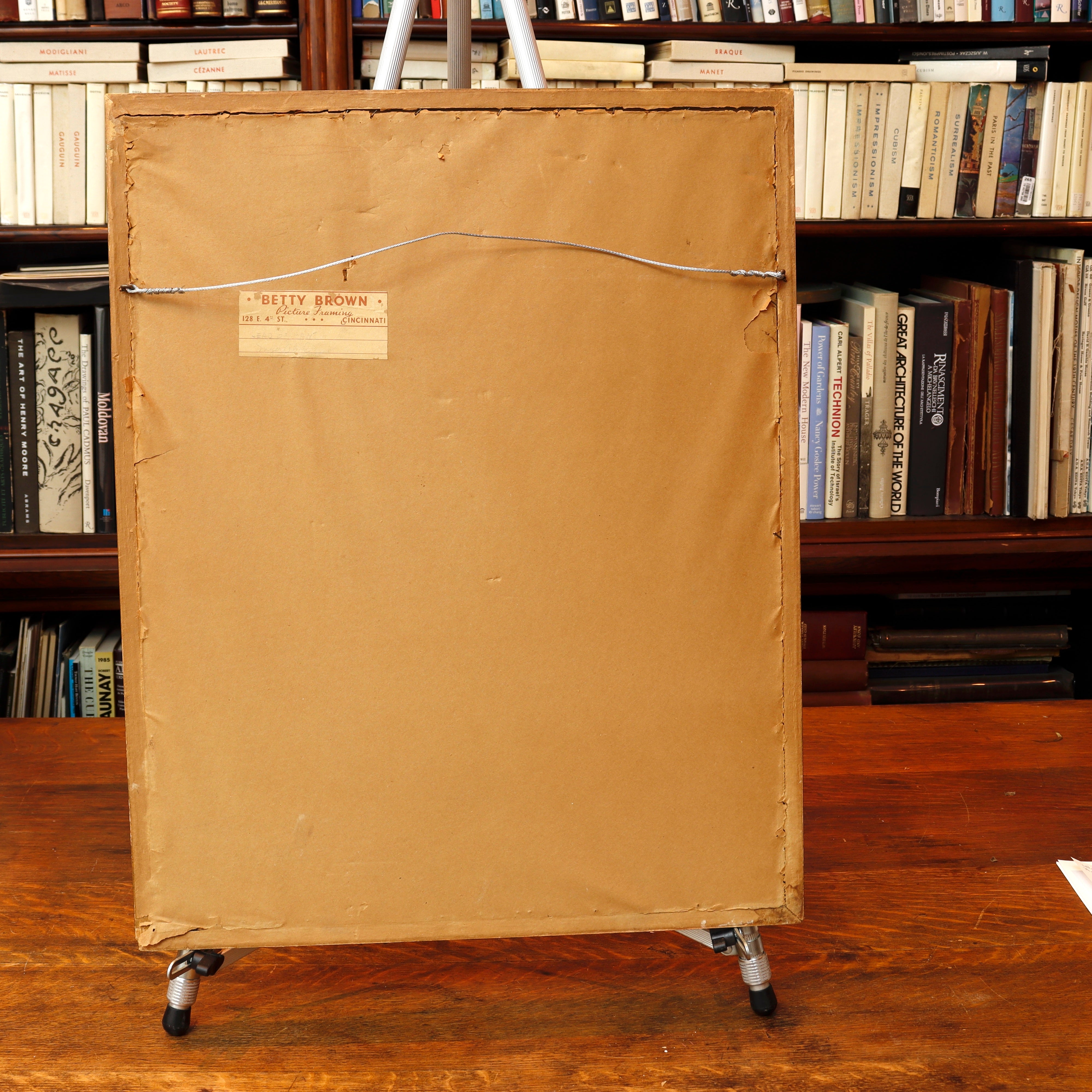 AW5-020: Myer Abel "Head of Man" Red Charcoal Drawing Early 20th Century