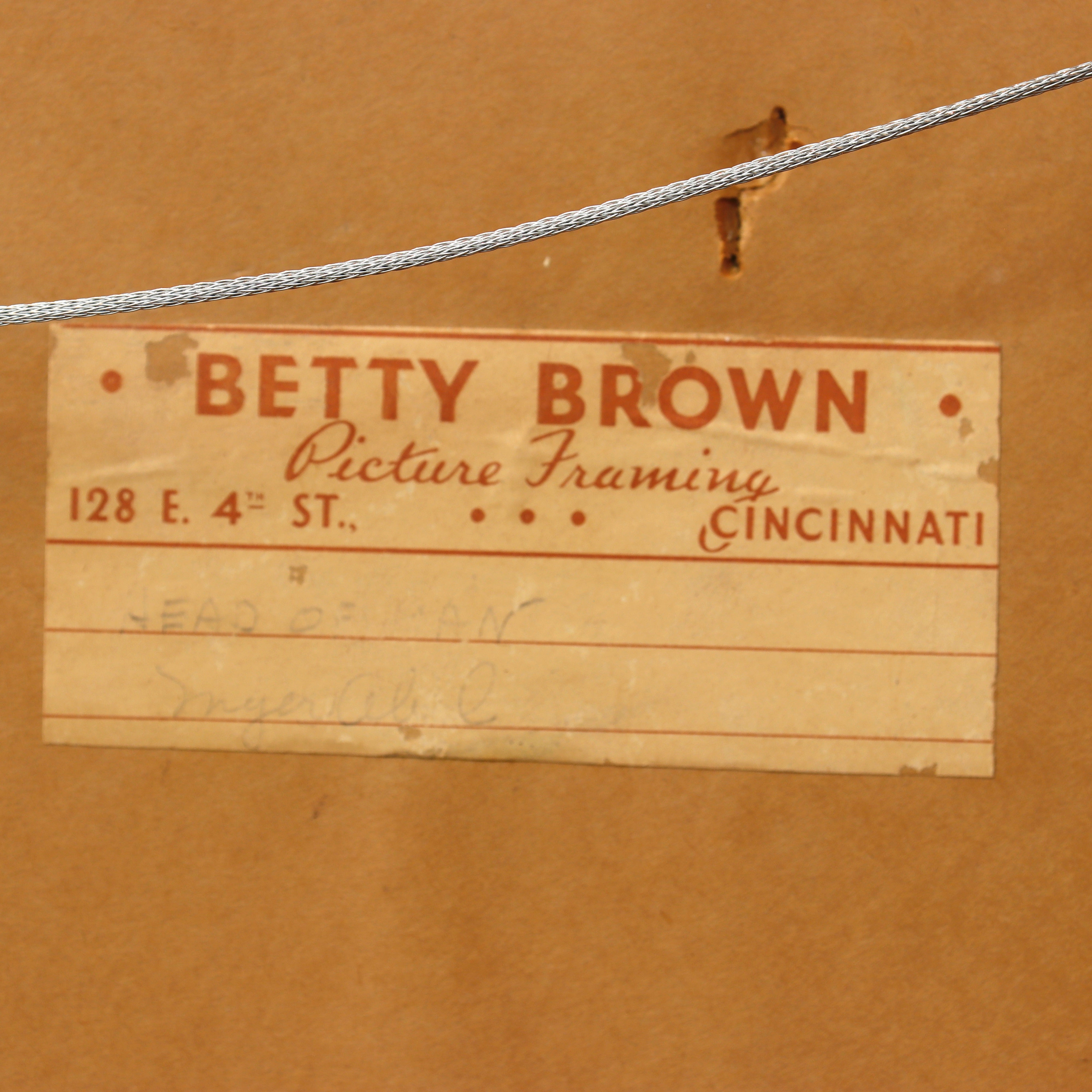 AW5-020: Myer Abel "Head of Man" Red Charcoal Drawing Early 20th Century