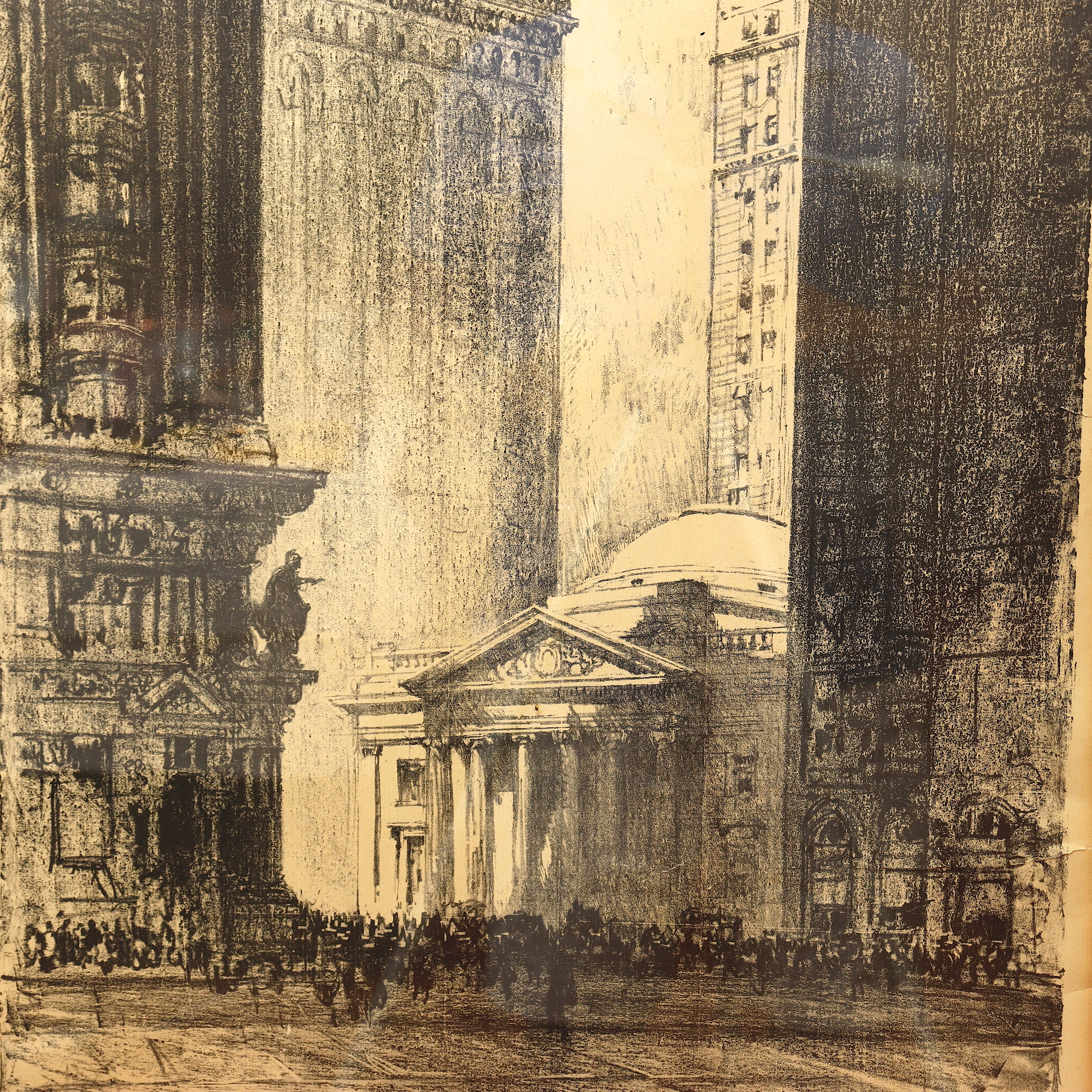 AW8-017: Joseph Pennell Original Lithograph of the Girard Trust Co. Philadelphia