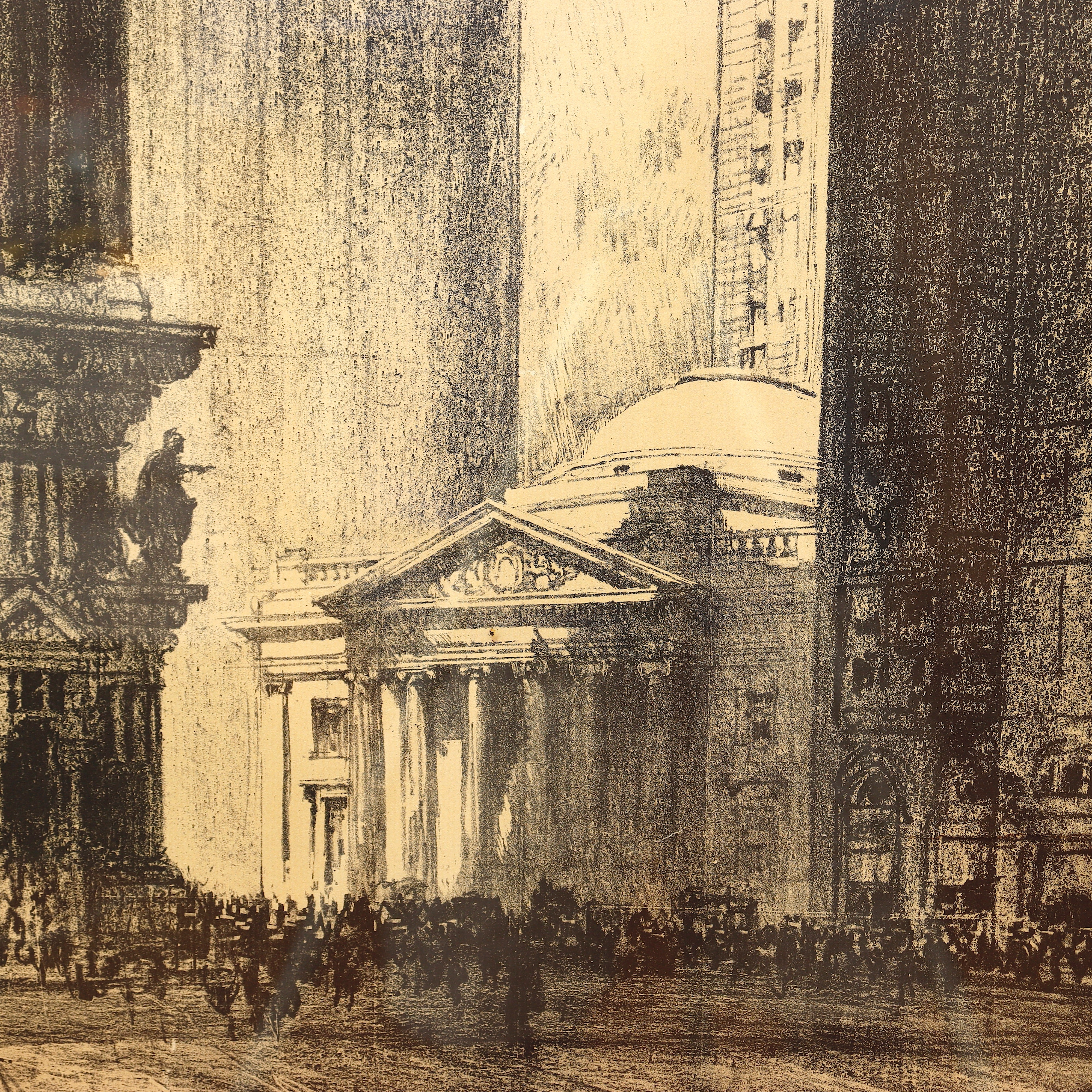 AW8-017: Joseph Pennell Original Lithograph of the Girard Trust Co. Philadelphia