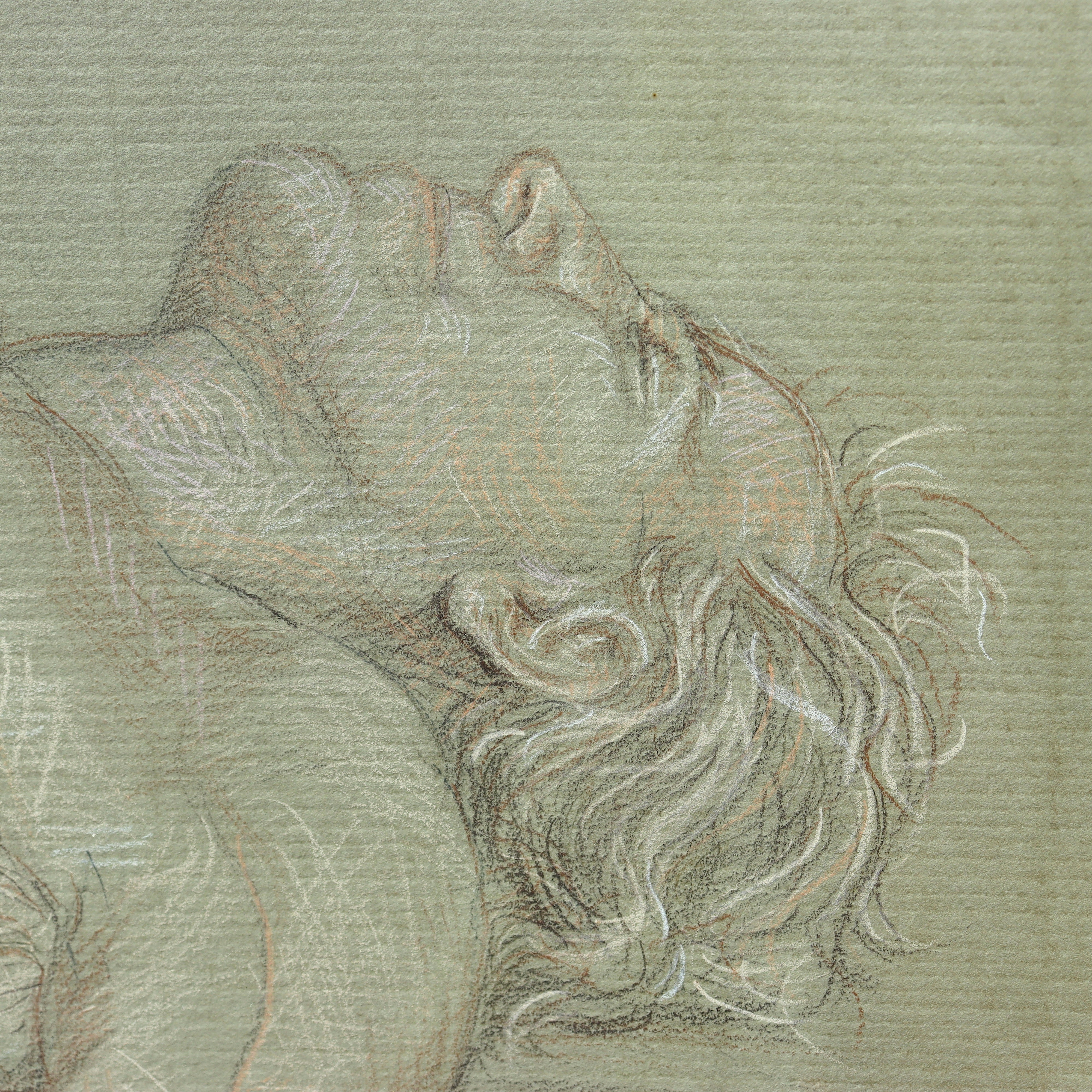 AW5-011: Phylis Raskind Male Nude Crayon On Paper