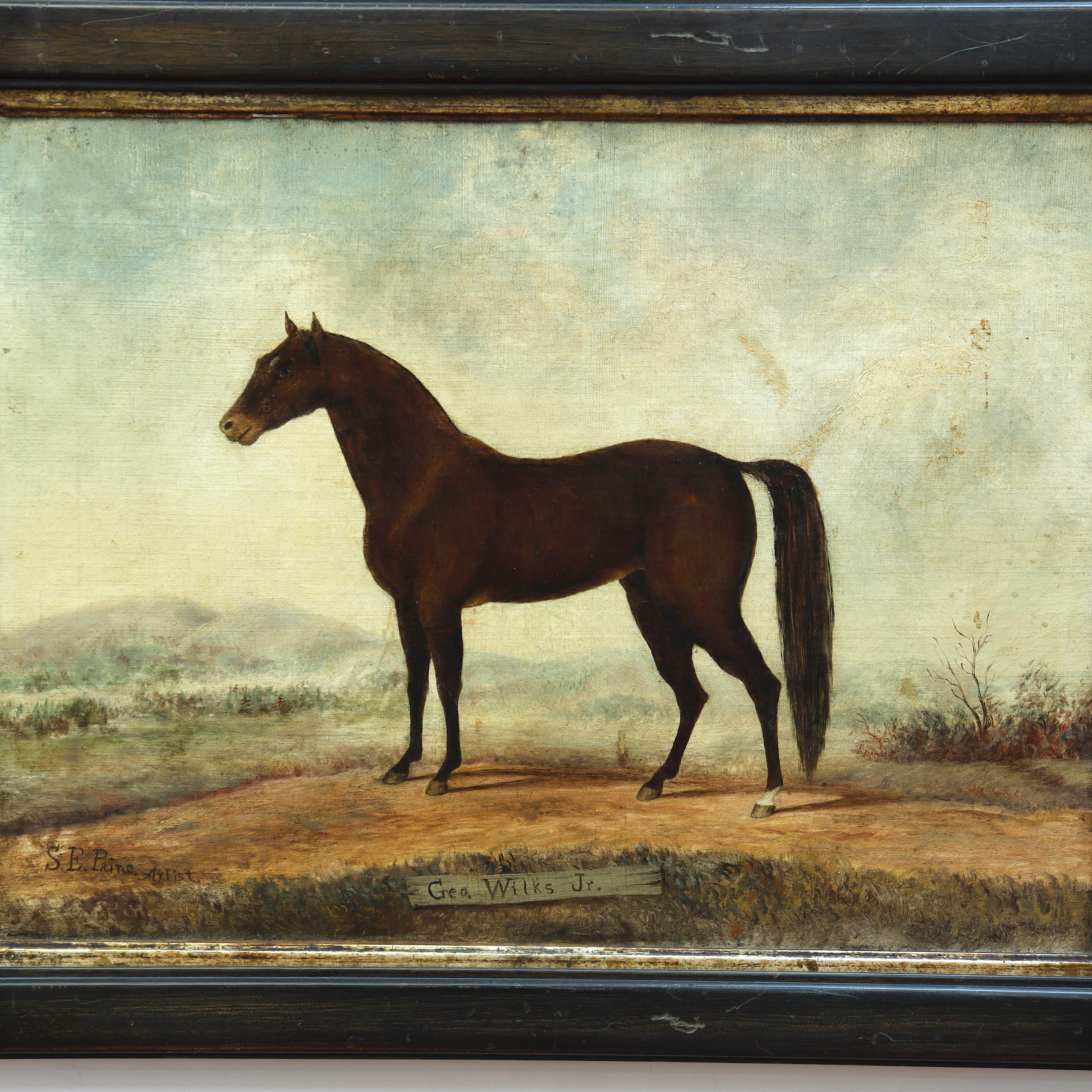 AW143: S E Paine Portrait of Horse Titled Geo. Wilks Jr Early 19th Century