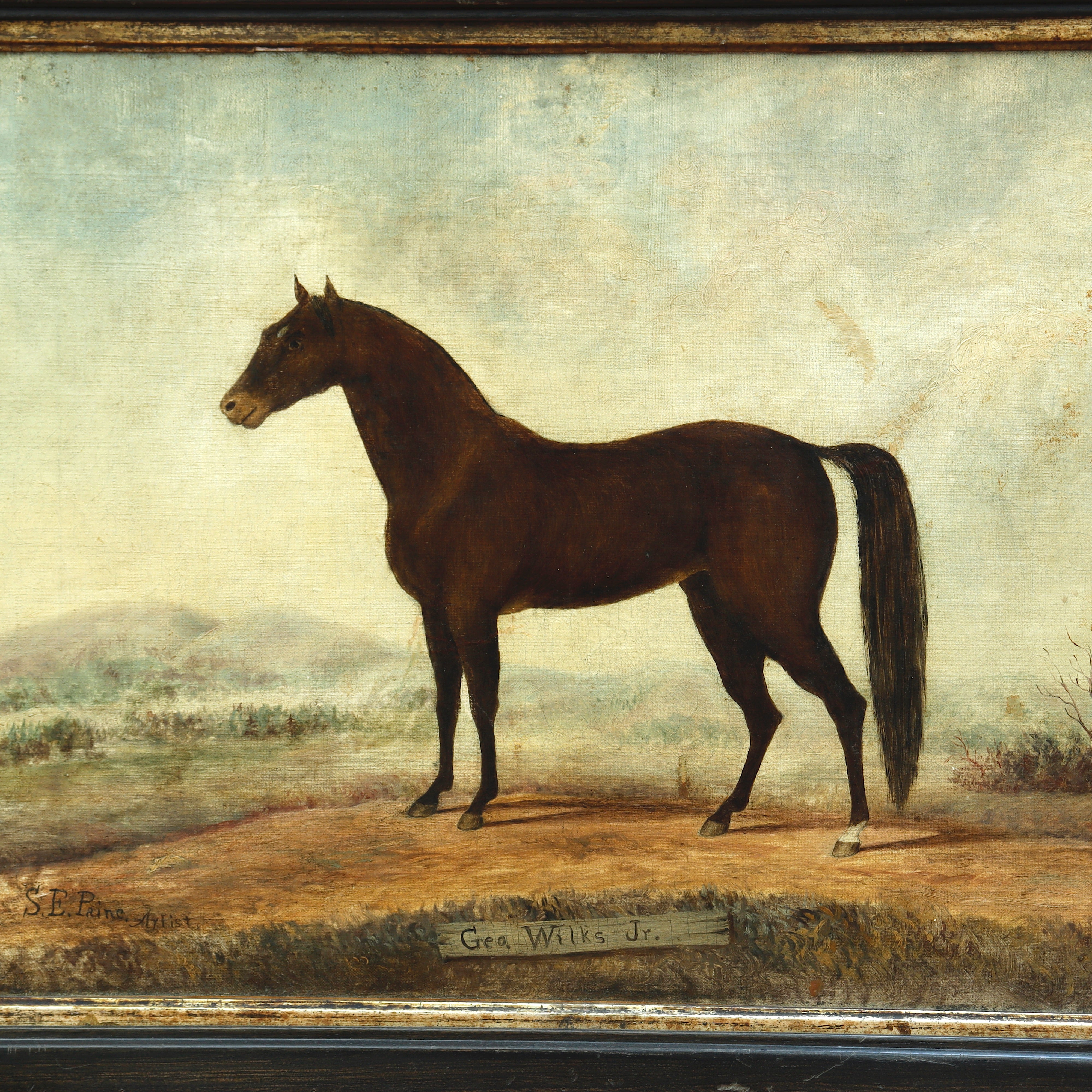 AW143: S E Paine Portrait of Horse Titled Geo. Wilks Jr Early 19th Century