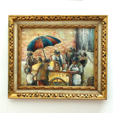 Ashcan School City Merchant Frankfurter Street Vendor Early 20th Century | Work of Man