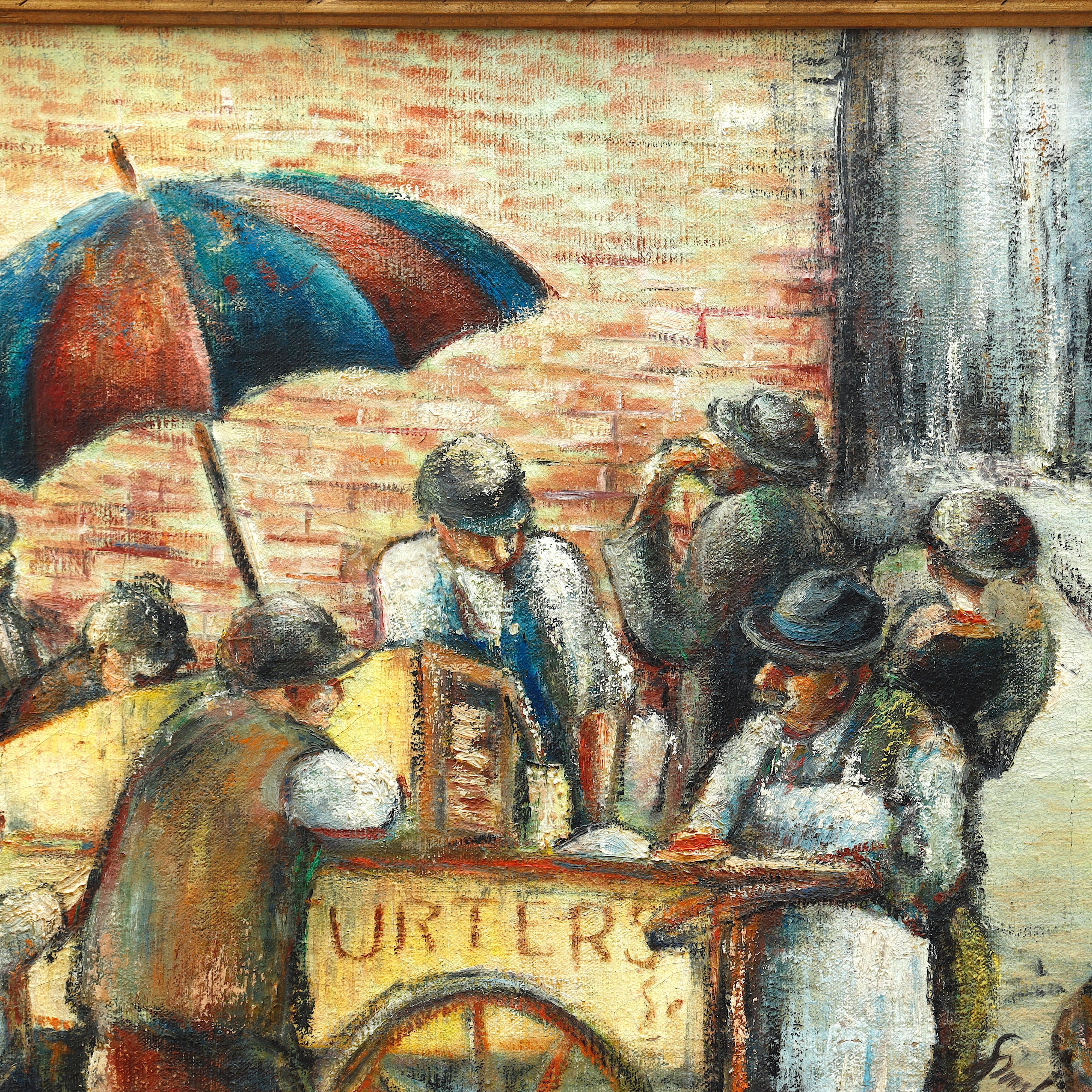 AW171: Ashcan School City Merchant Frankfurter Street Vendor Early 20th Century