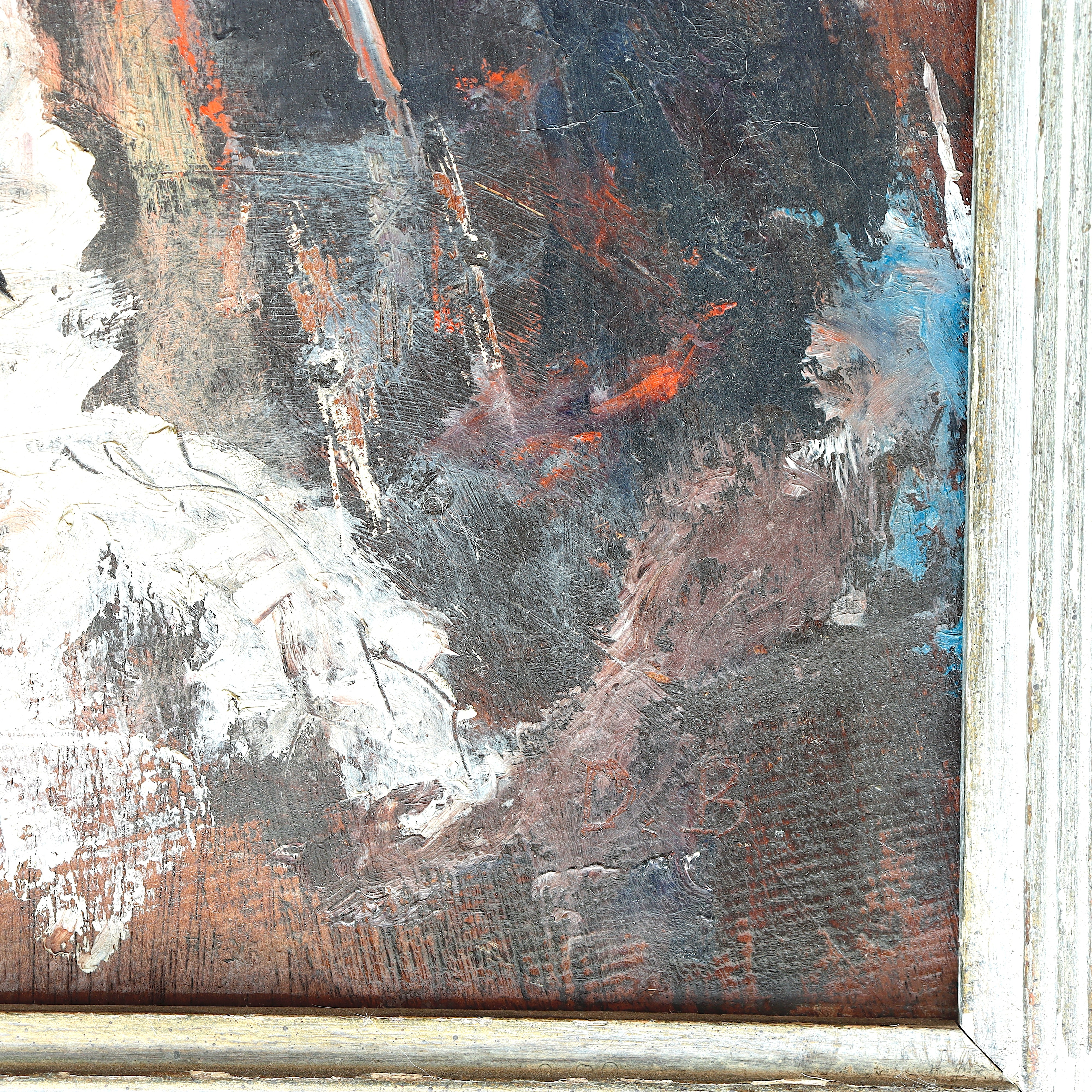 AW573: Expressionist Portrait of a North African Man European School  Oil on Mahogany Board