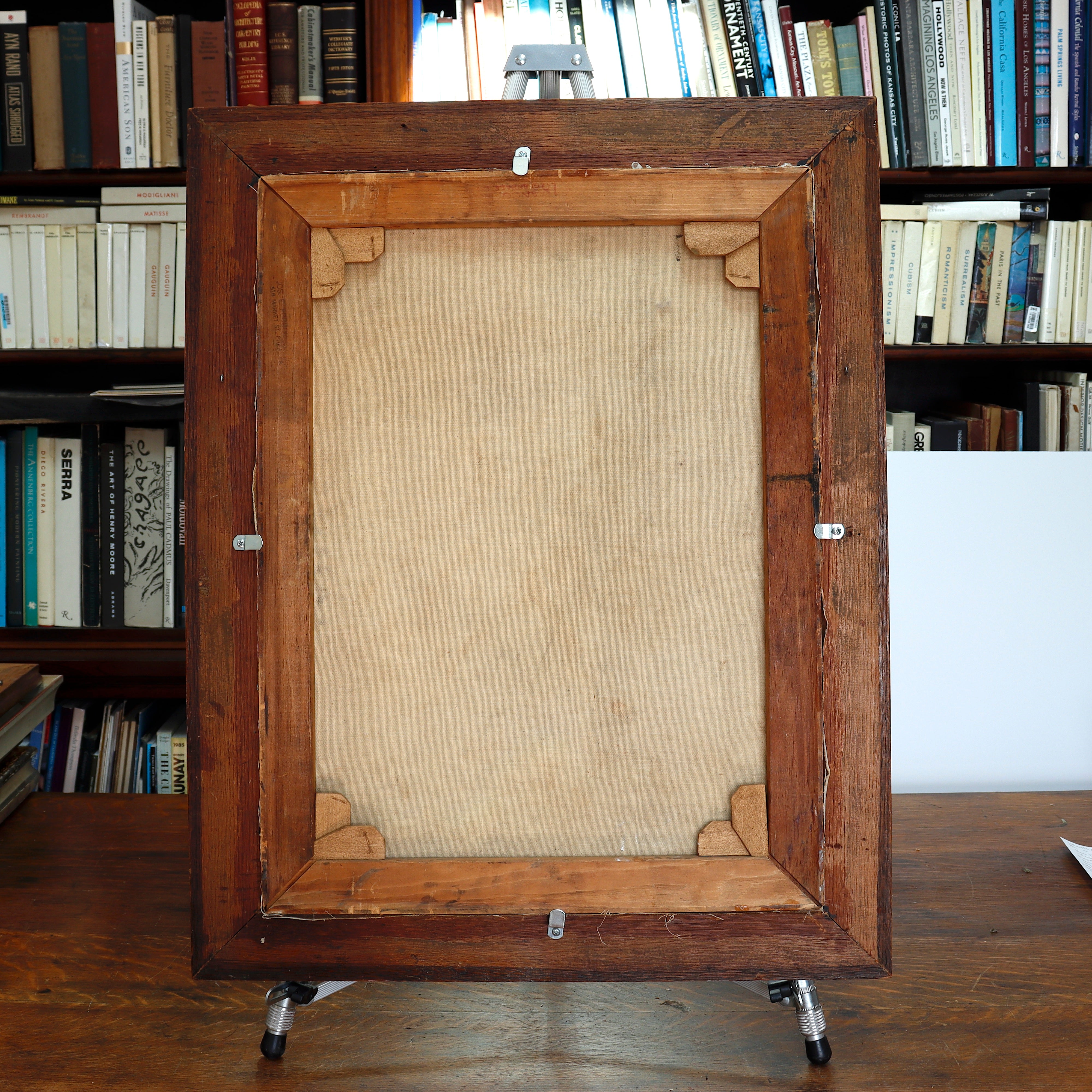 AW178: American Academy Oil on Canvas Painting of Nude Male Model