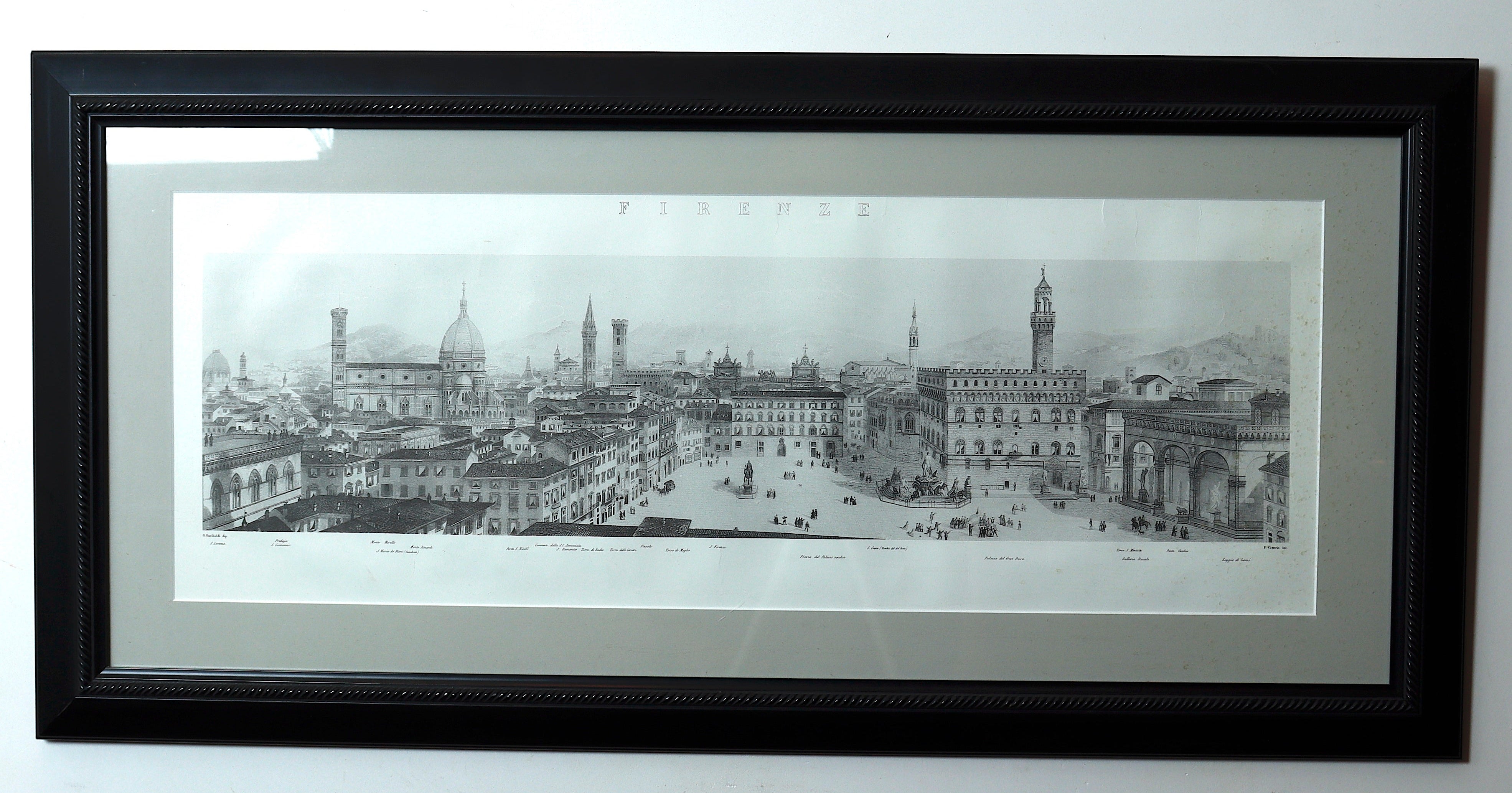 Lithograph of Panoramic View of Florence Italy Circa 1850 | Work of Man