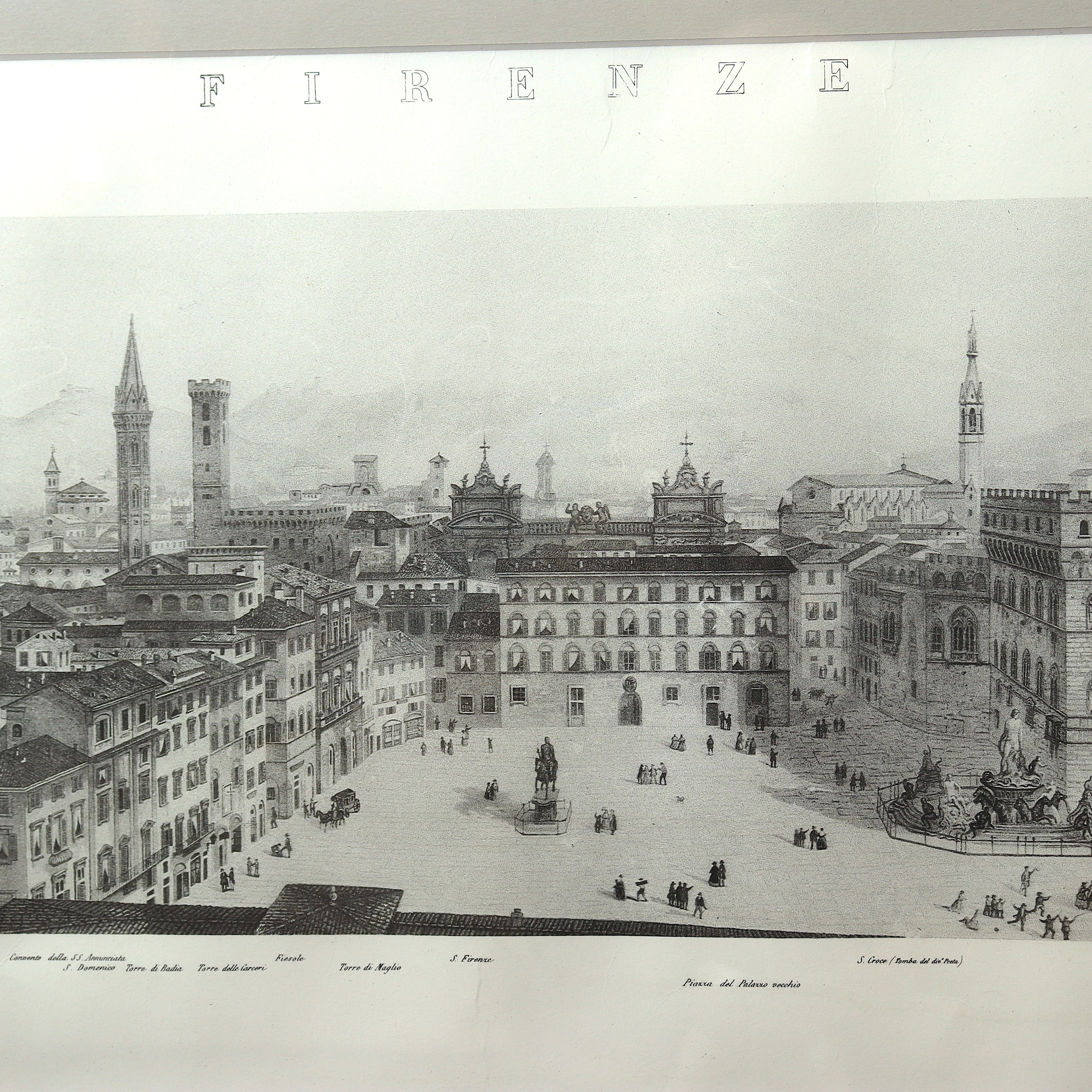 AW8-038: Gariboldi Gaetano Lithograph View of 1850's Florence Later Printing