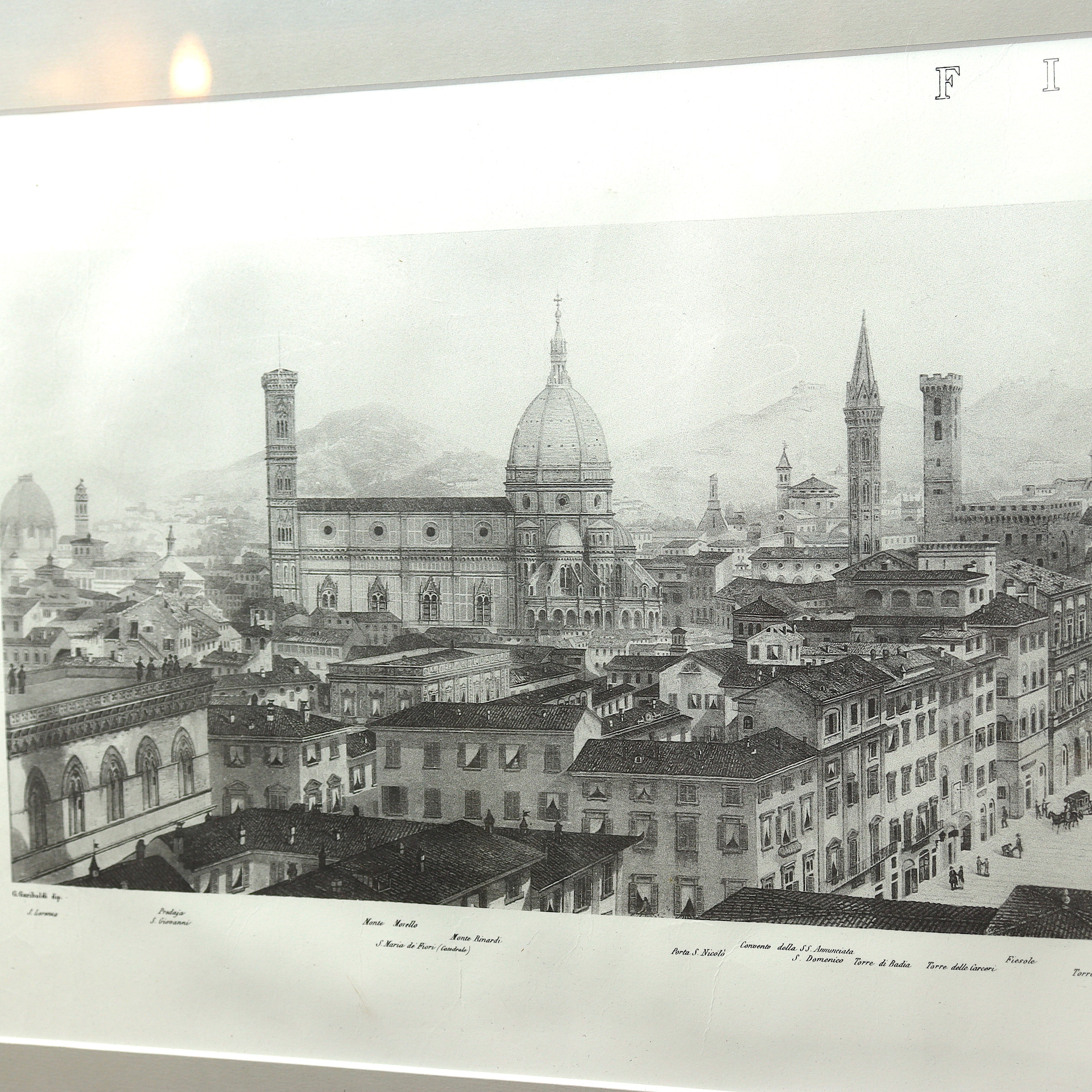 AW8-038: Gariboldi Gaetano Lithograph View of 1850's Florence Later Printing