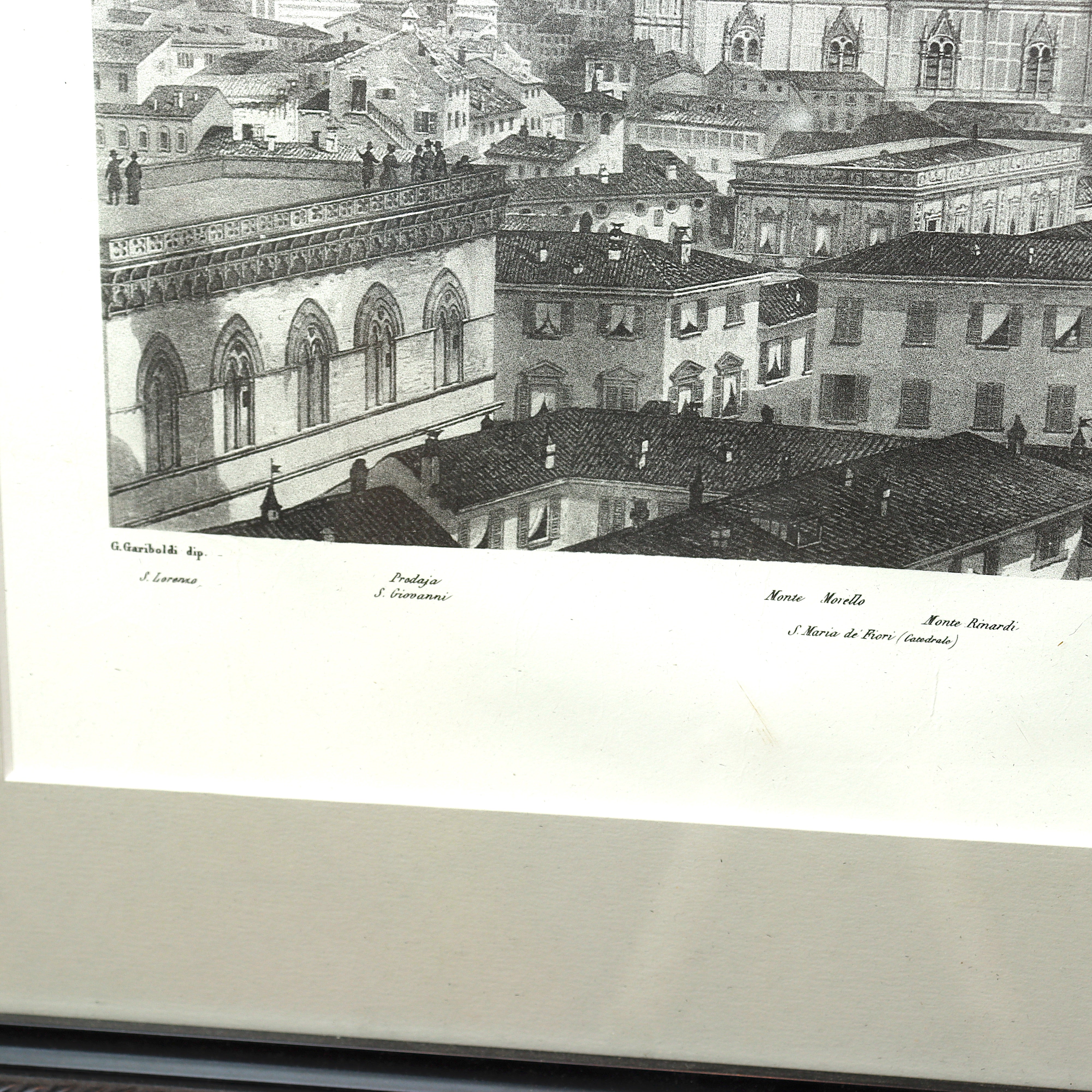 AW8-038: Gariboldi Gaetano Lithograph View of 1850's Florence Later Printing