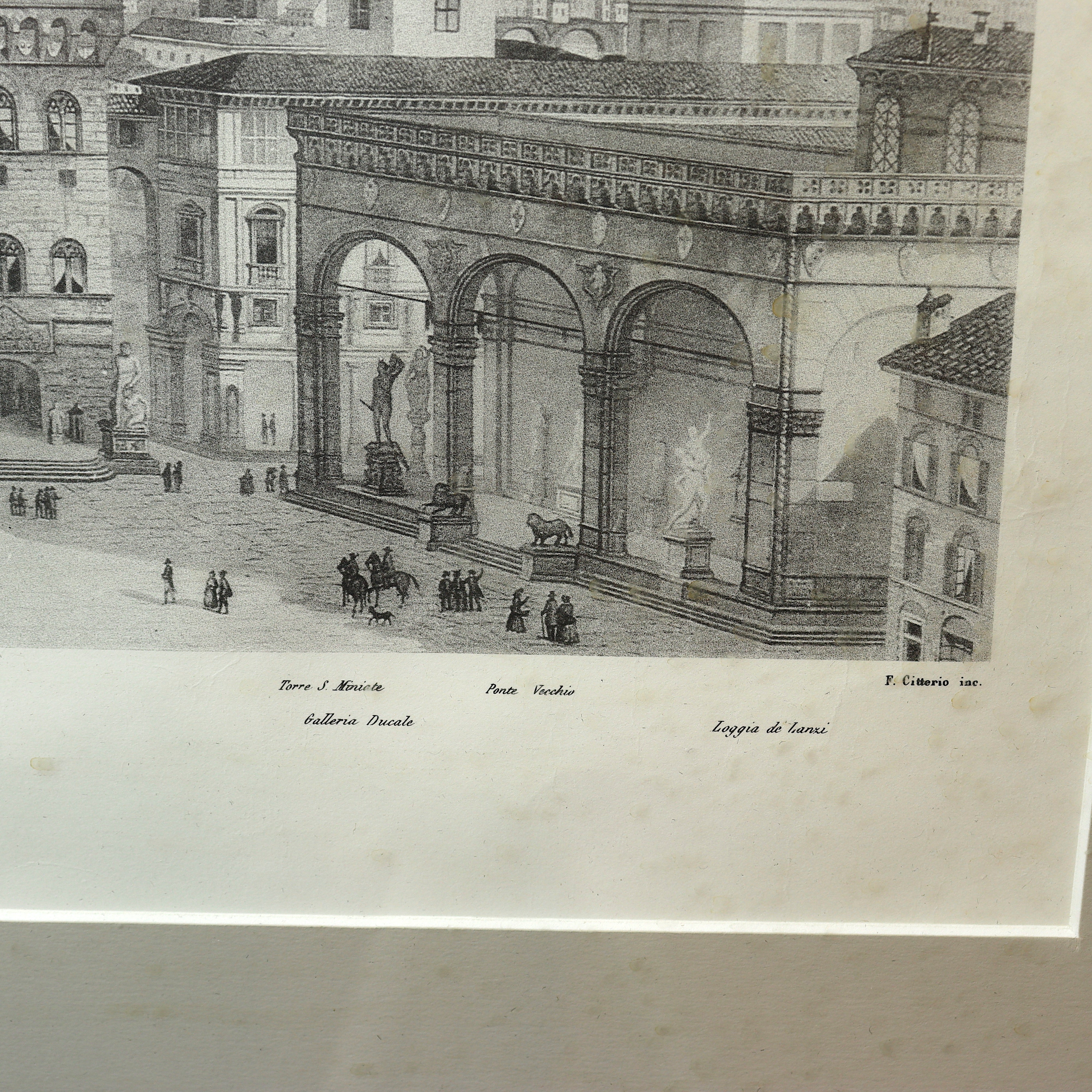 AW8-038: Gariboldi Gaetano Lithograph View of 1850's Florence Later Printing