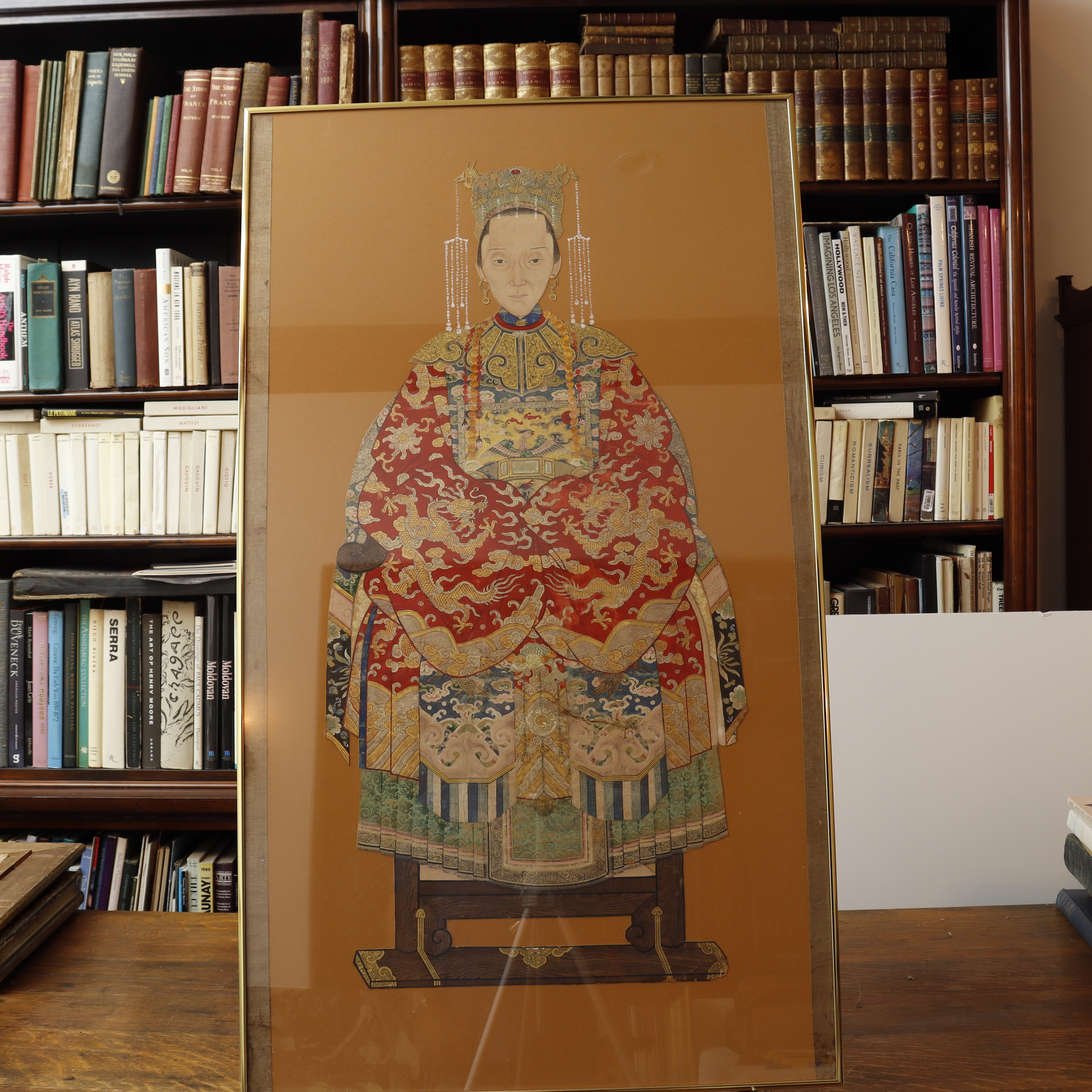 AW6-010: PAIR OF MID 19TH CENTURY CHINESE ANCESTRAL PORTRAITS PEN & INK