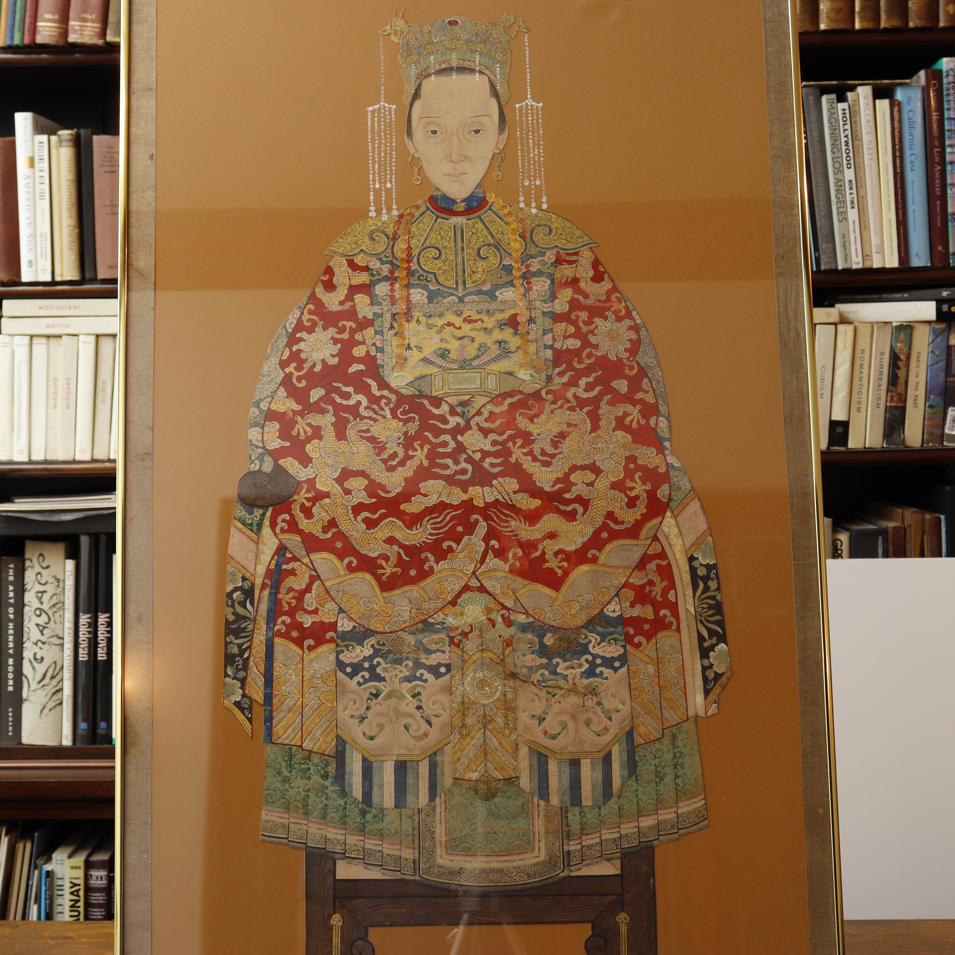 AW6-010: PAIR OF MID 19TH CENTURY CHINESE ANCESTRAL PORTRAITS PEN & INK