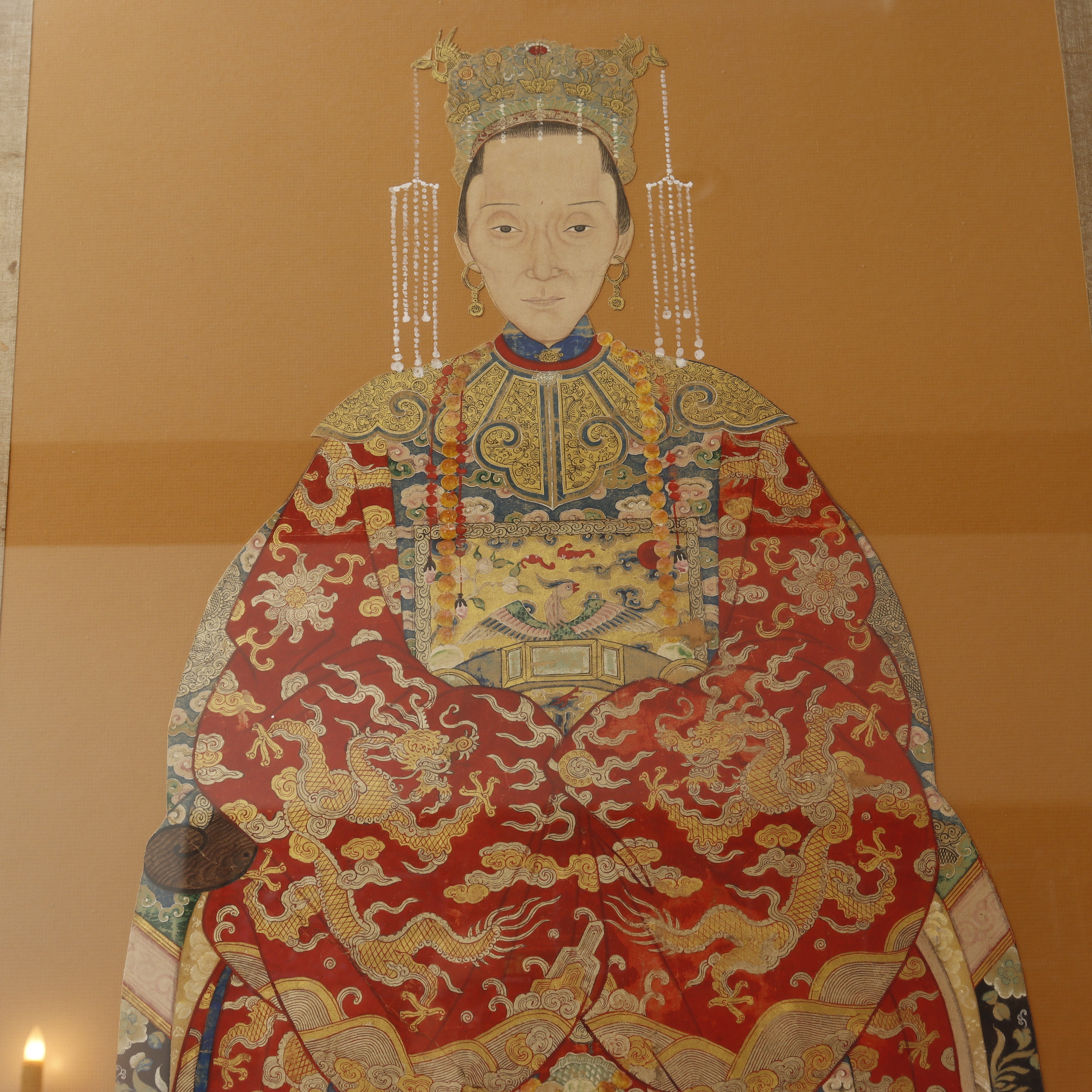 AW6-010: PAIR OF MID 19TH CENTURY CHINESE ANCESTRAL PORTRAITS PEN & INK