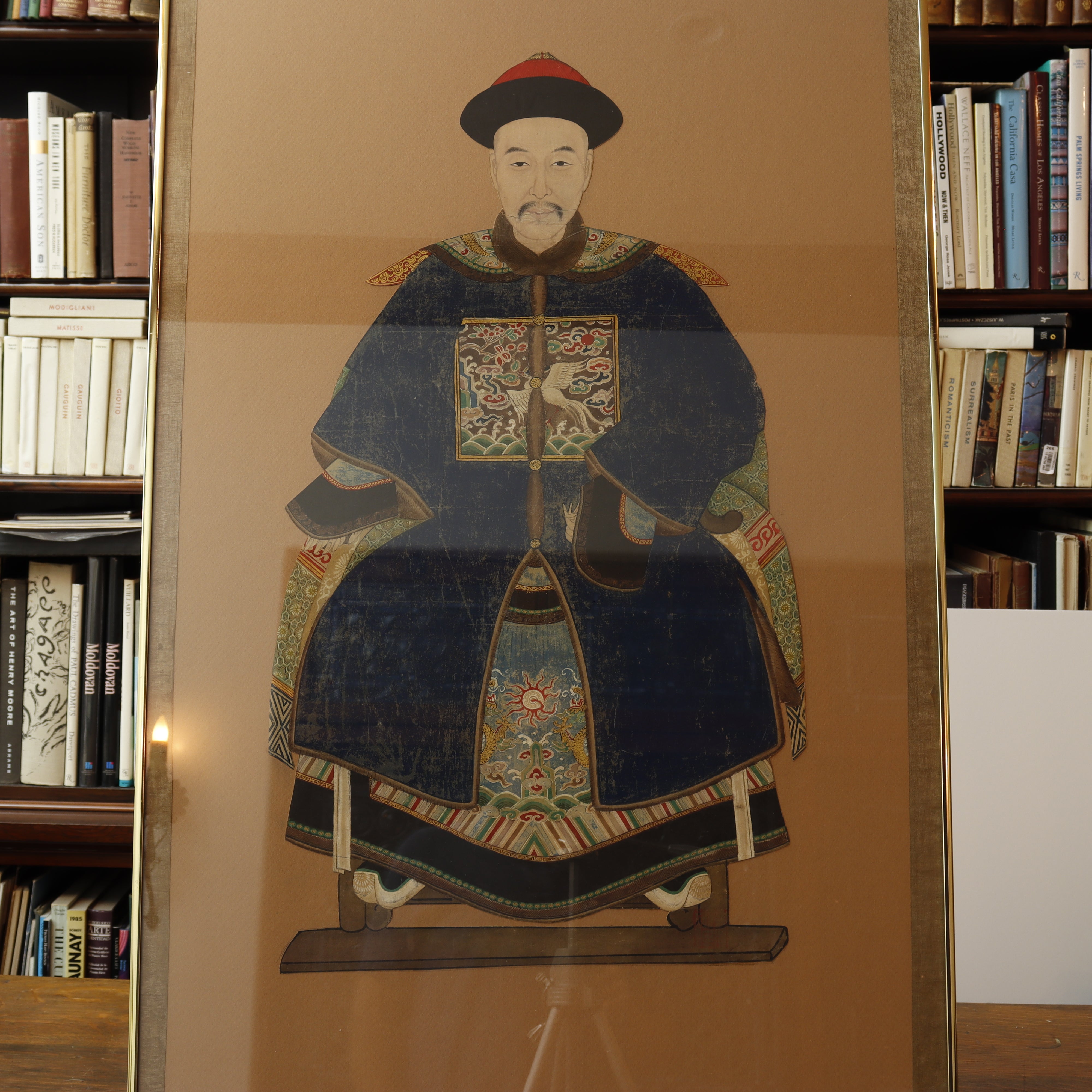 AW6-010: PAIR OF MID 19TH CENTURY CHINESE ANCESTRAL PORTRAITS PEN & INK