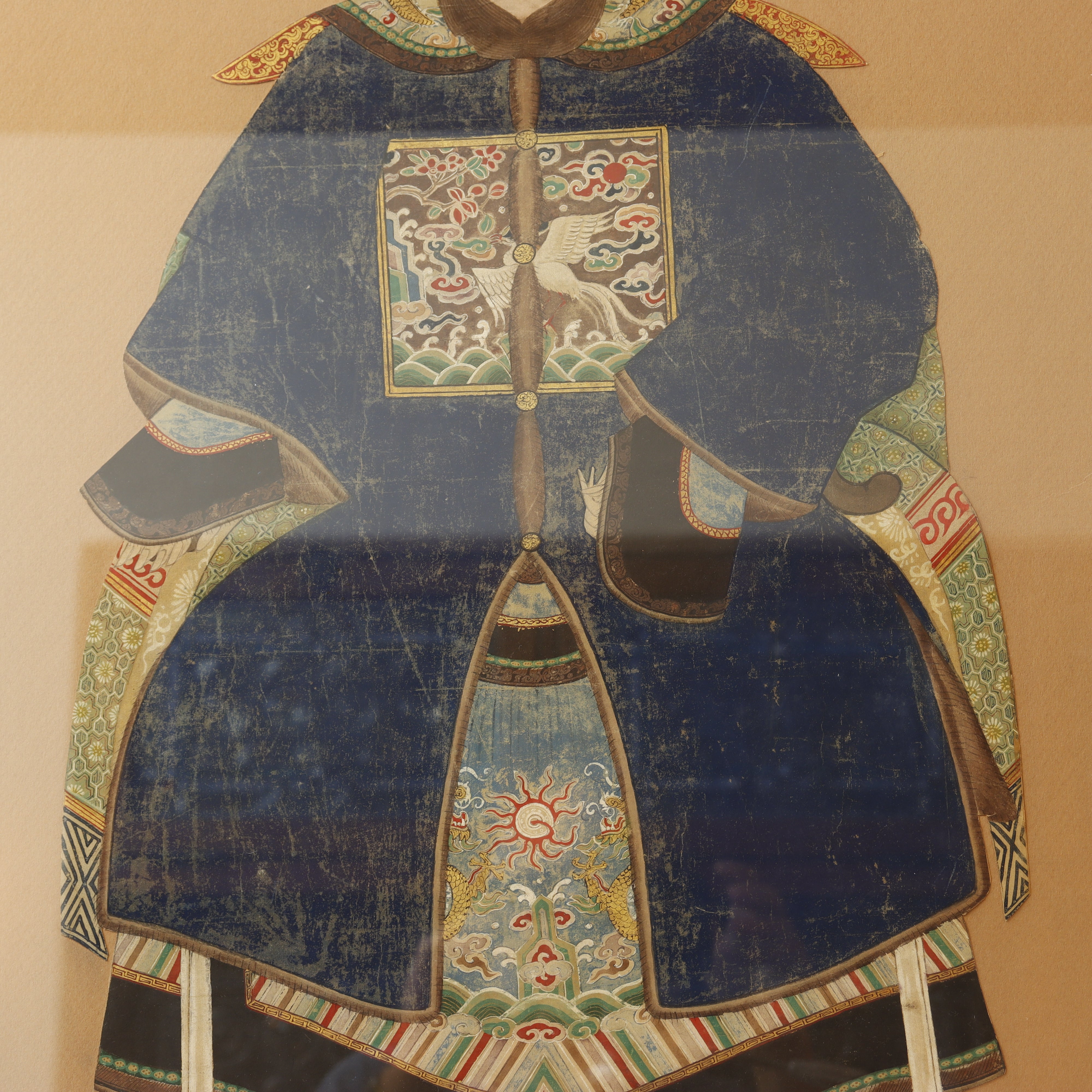 AW6-010: PAIR OF MID 19TH CENTURY CHINESE ANCESTRAL PORTRAITS PEN & INK