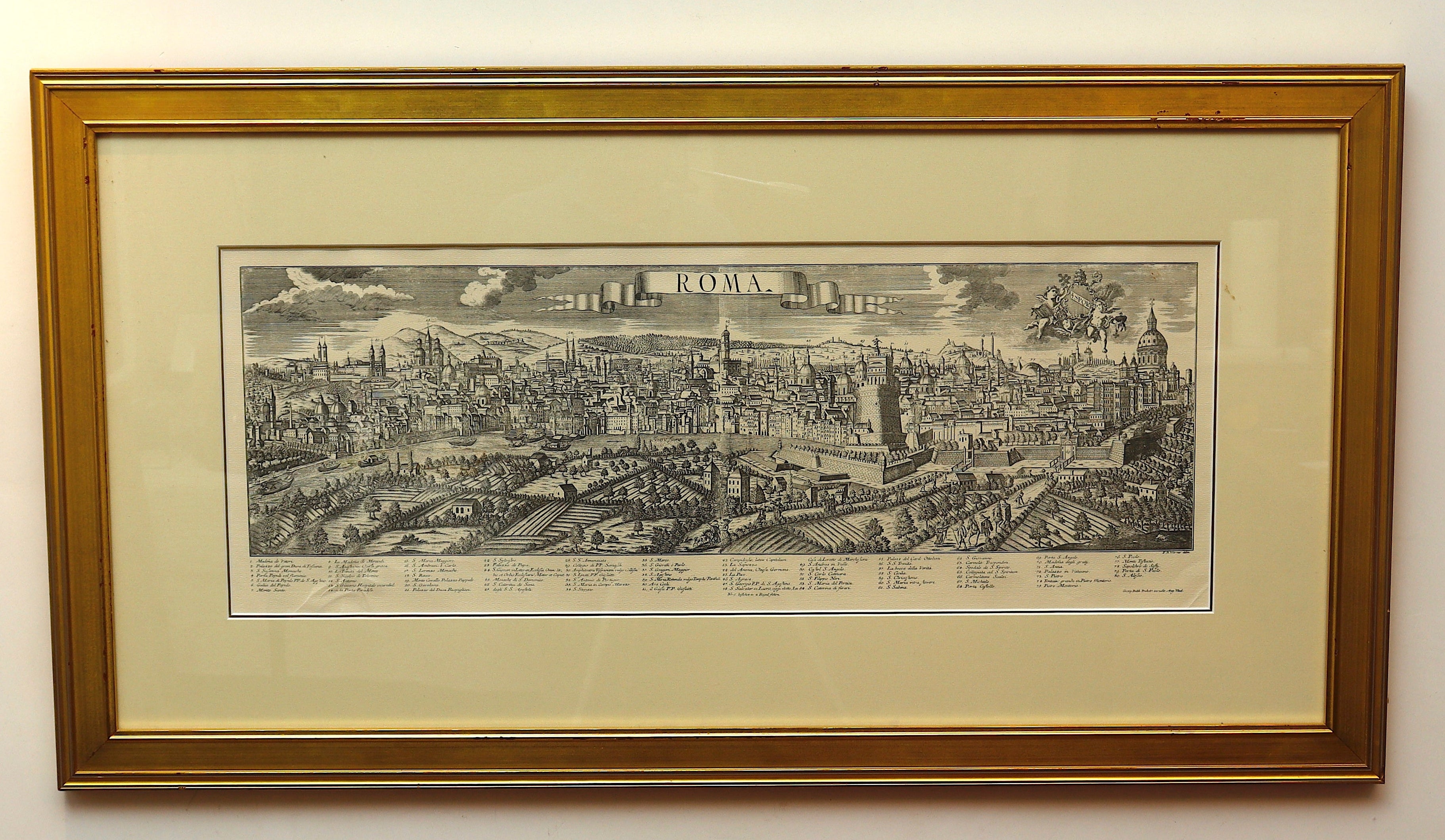Georg Balthasar Probst ROMA Panoramic Engraving of Rome Title After Friedrich Bernhard Werner | Work of Man