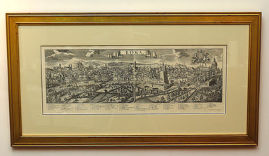 Georg Balthasar Probst ROMA Panoramic Engraving of Rome Title After Friedrich Bernhard Werner | Work of Man