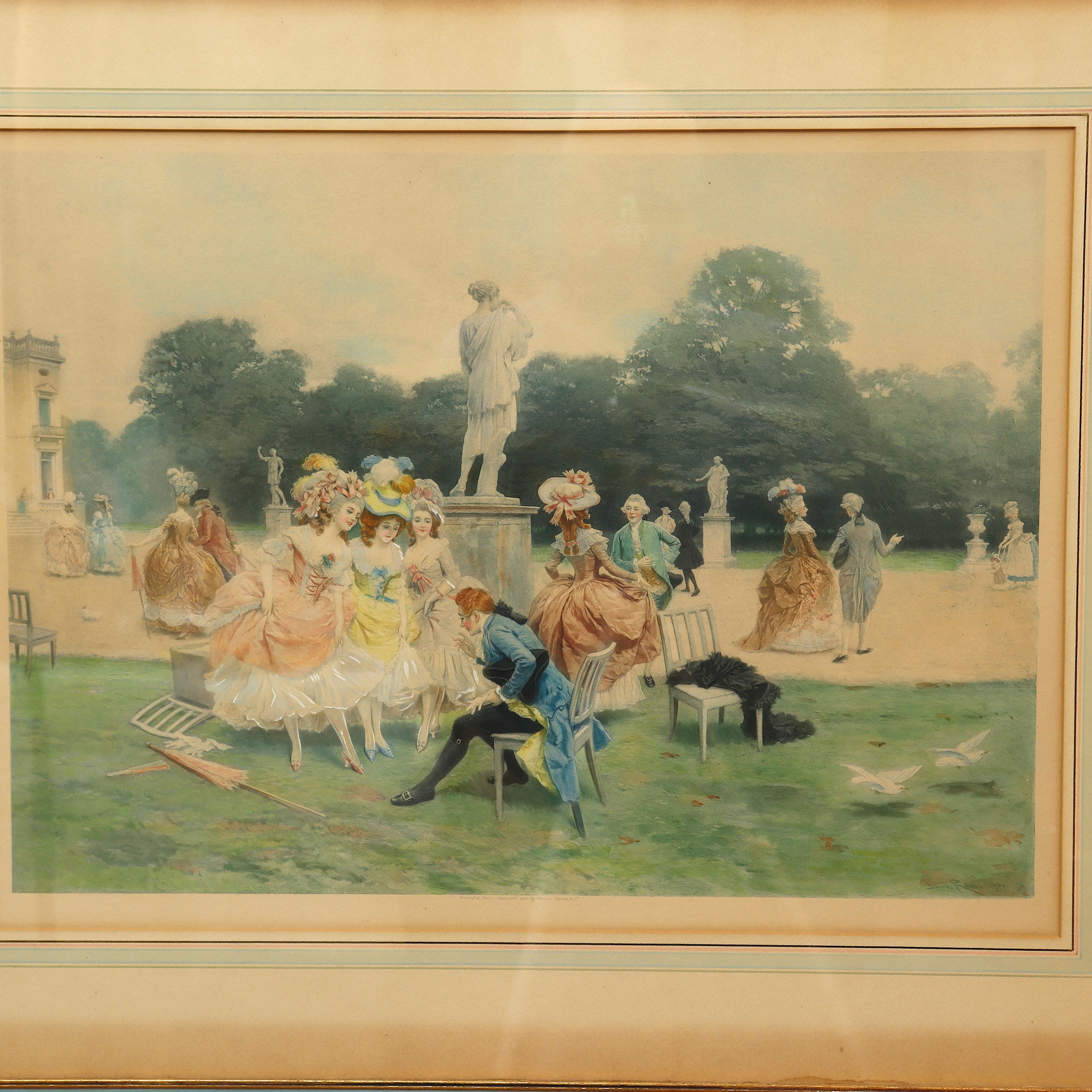 AW8-080: Lucius Rossi Complimentary Pair Antique Lithographs Printed by Manzi Joyant