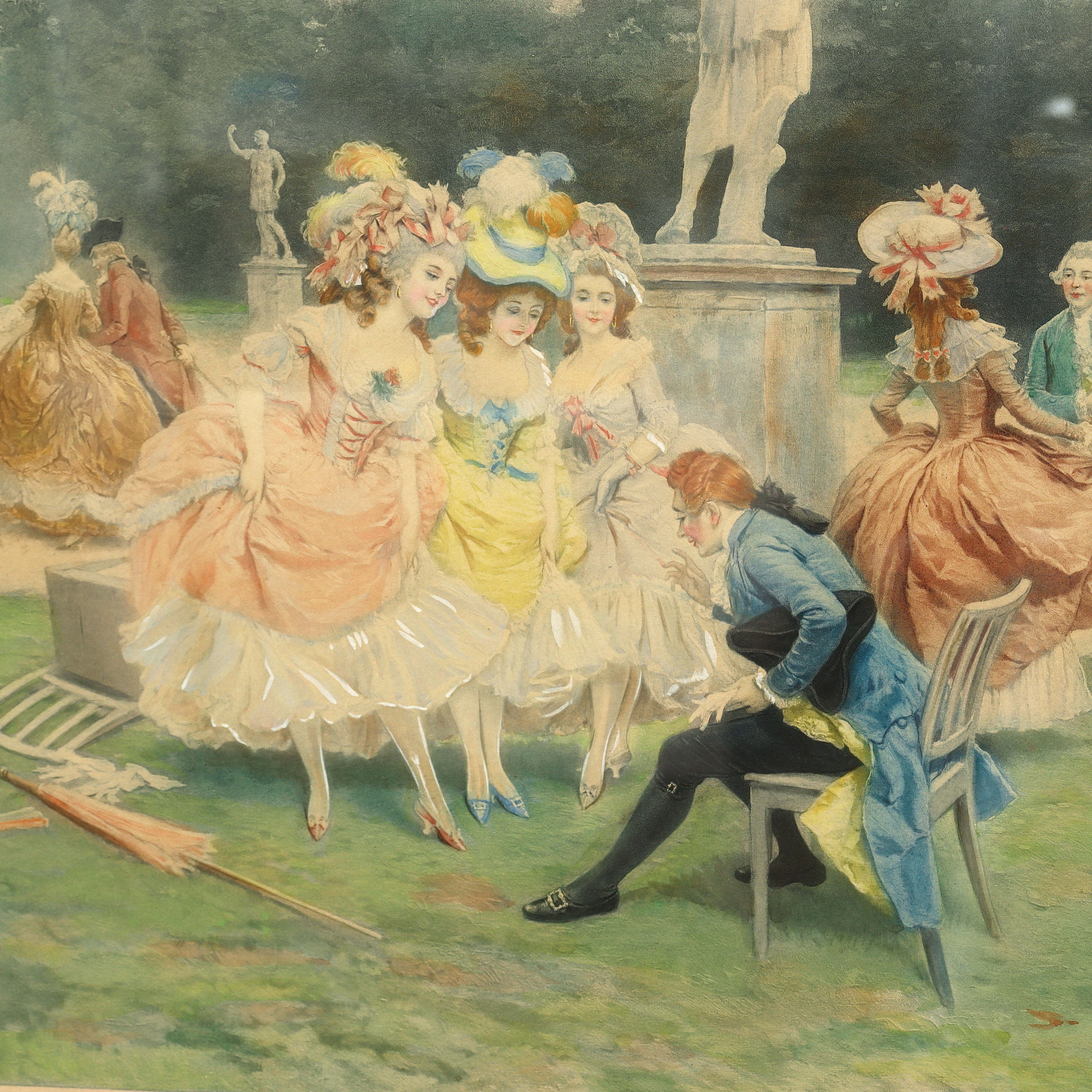 AW8-080: Lucius Rossi Complimentary Pair Antique Lithographs Printed by Manzi Joyant