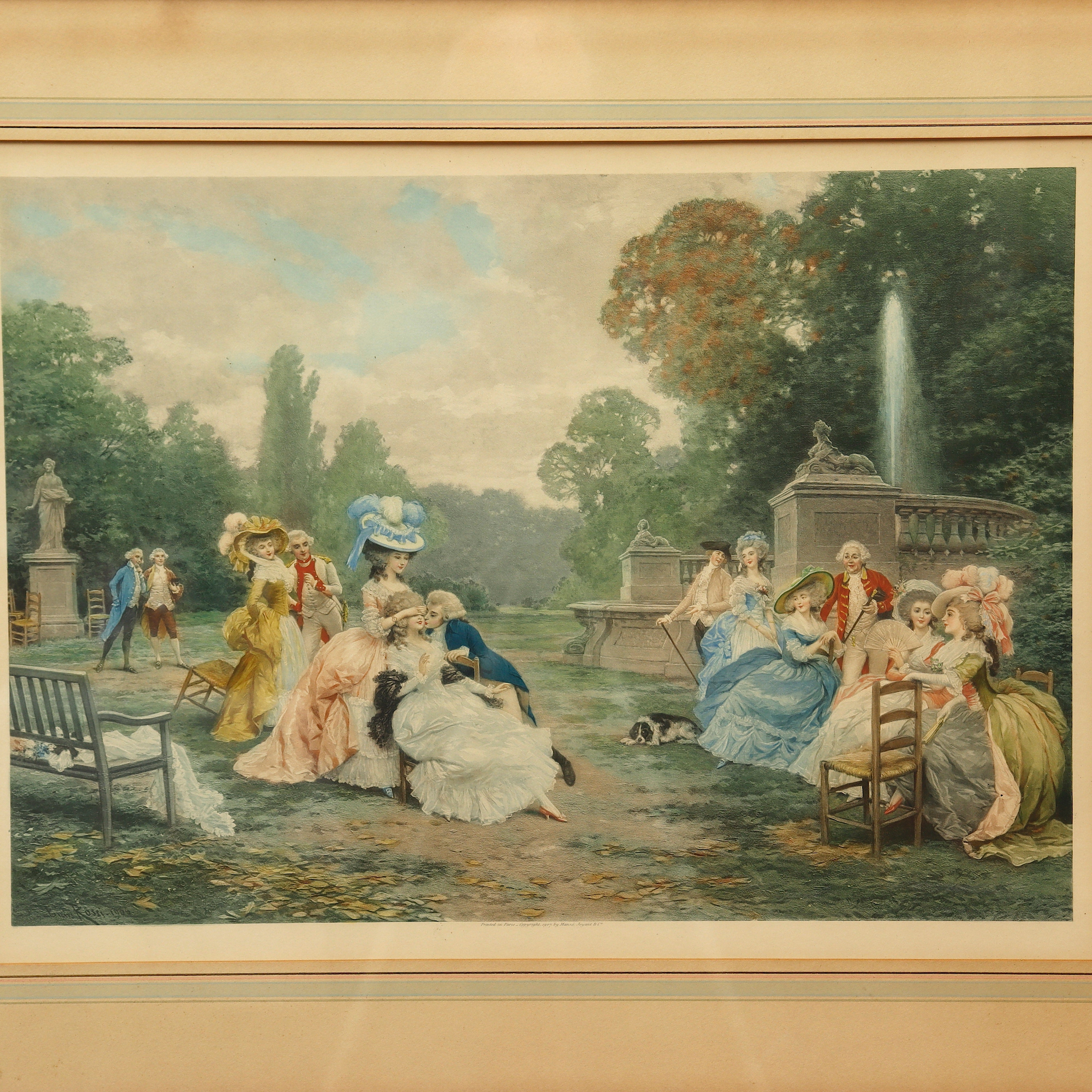 AW8-080: Lucius Rossi Complimentary Pair Antique Lithographs Printed by Manzi Joyant