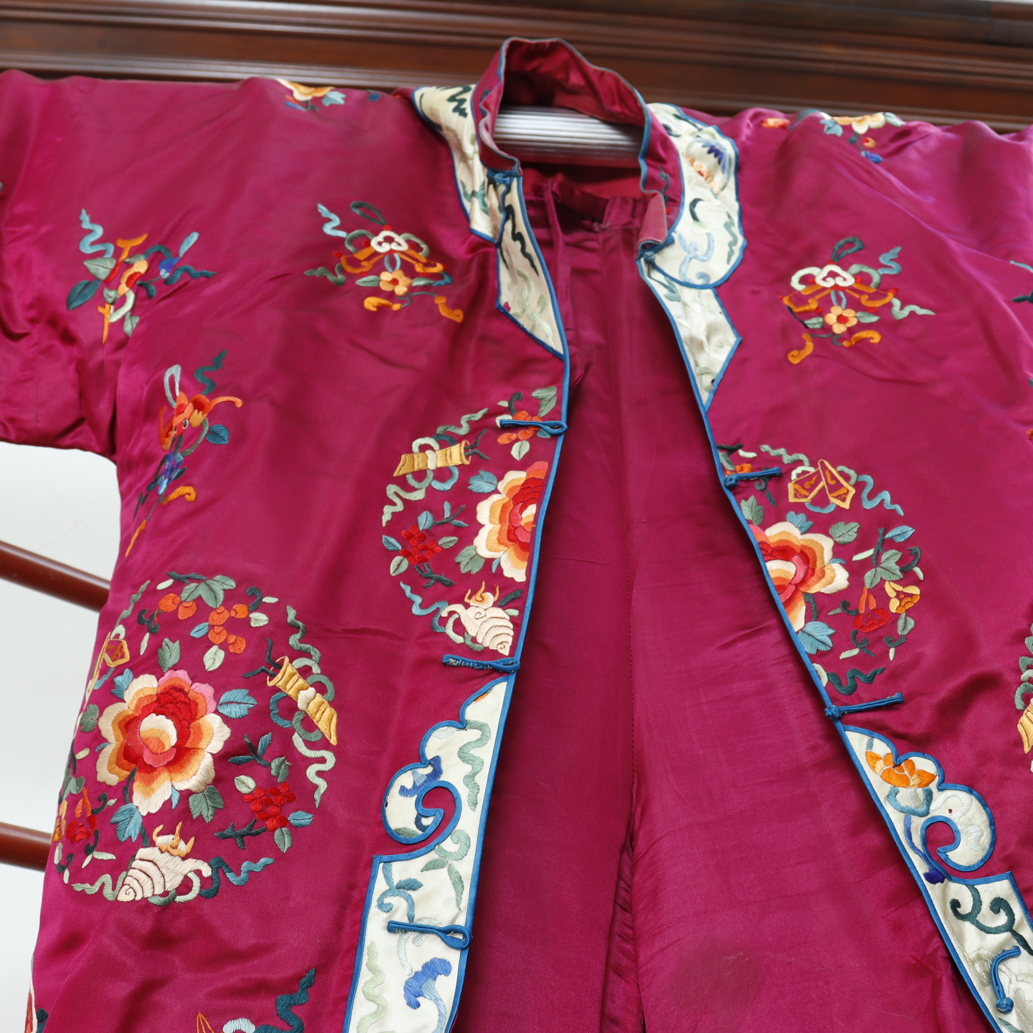 TX3-005: Antique Chinese Ladies Embroidered Pajama Pants & Jacket