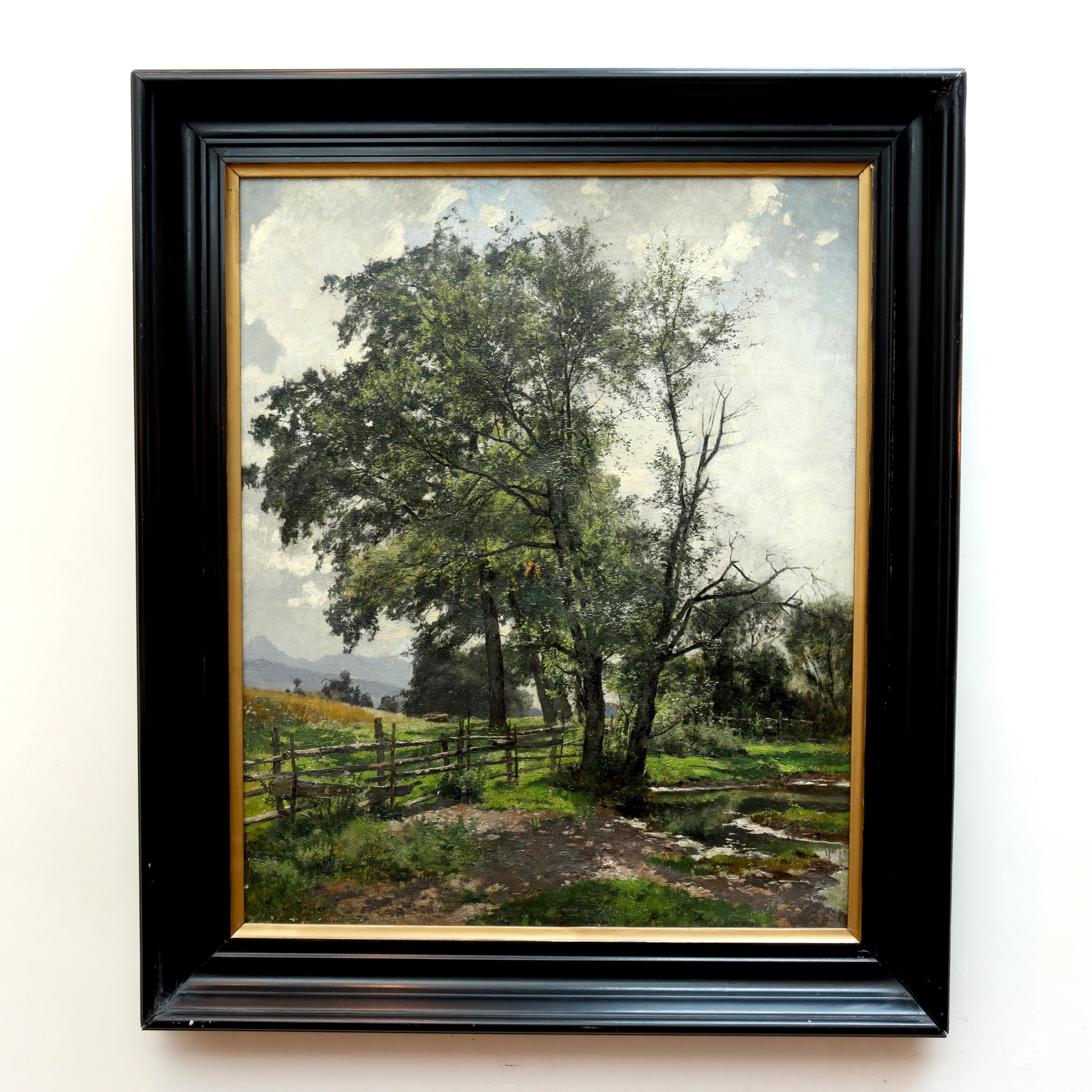 AW072: Louis Boller Late 19th Century Oil on Canvas Landscape Painting