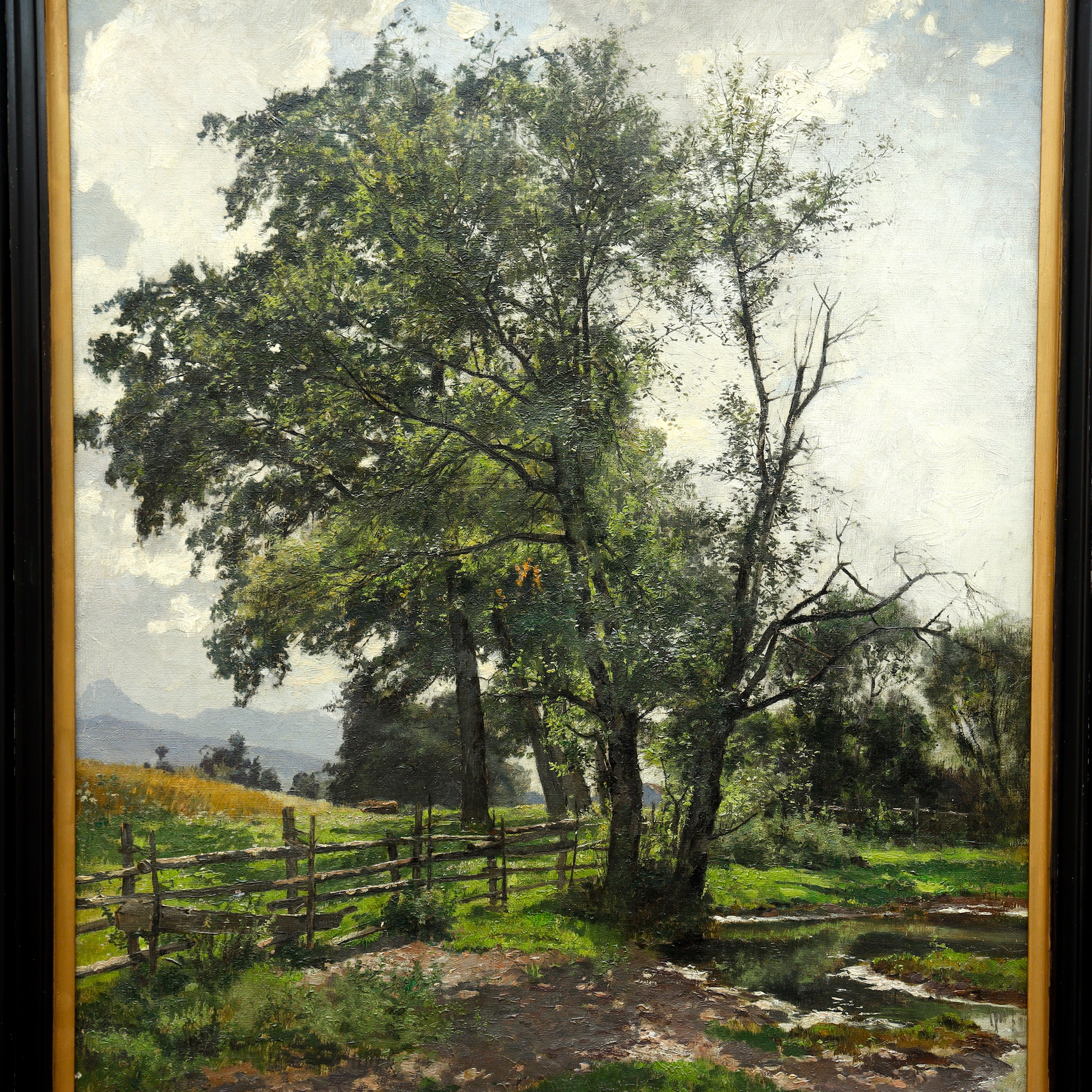 AW072: Louis Boller Late 19th Century Oil on Canvas Landscape Painting