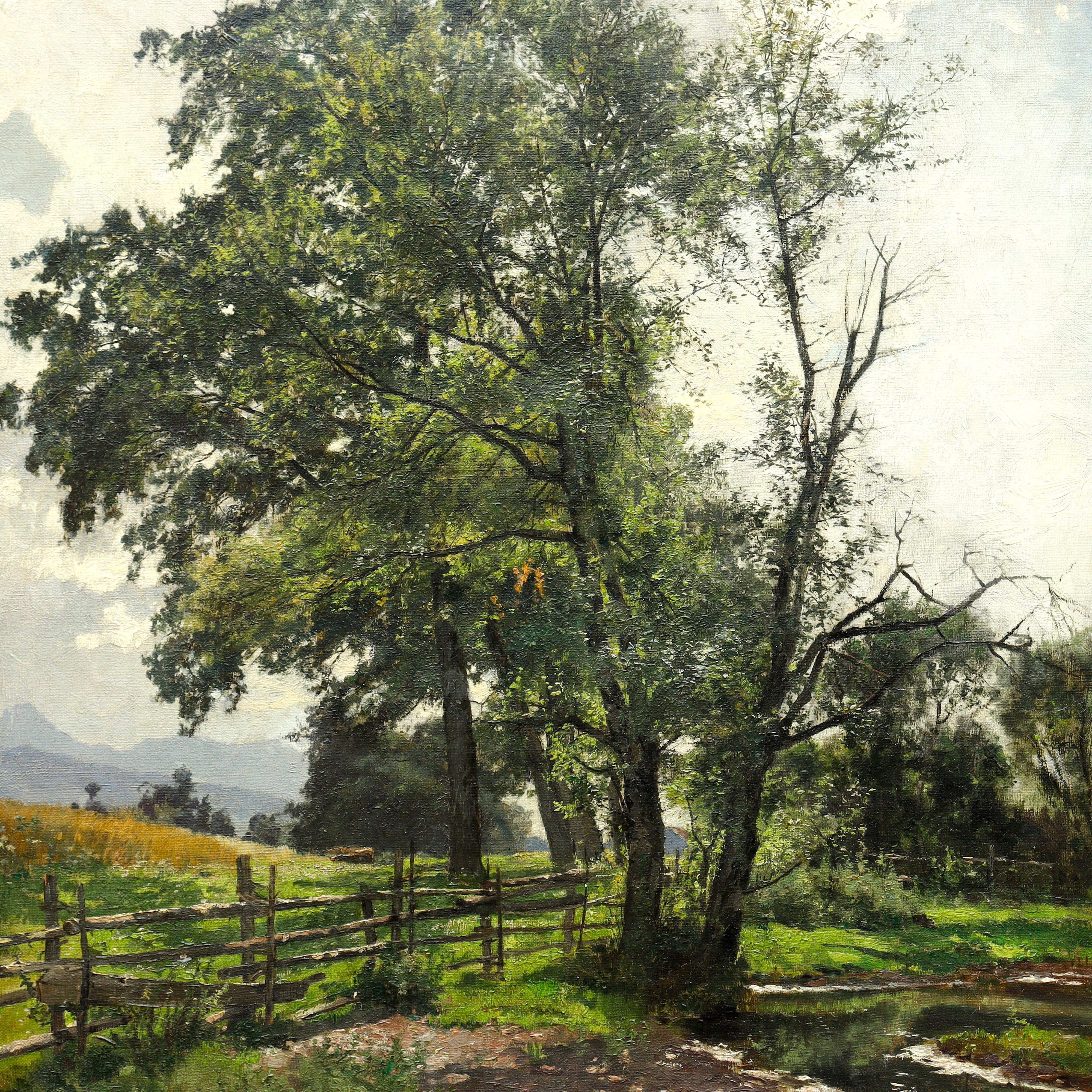 AW072: Louis Boller Late 19th Century Oil on Canvas Landscape Painting