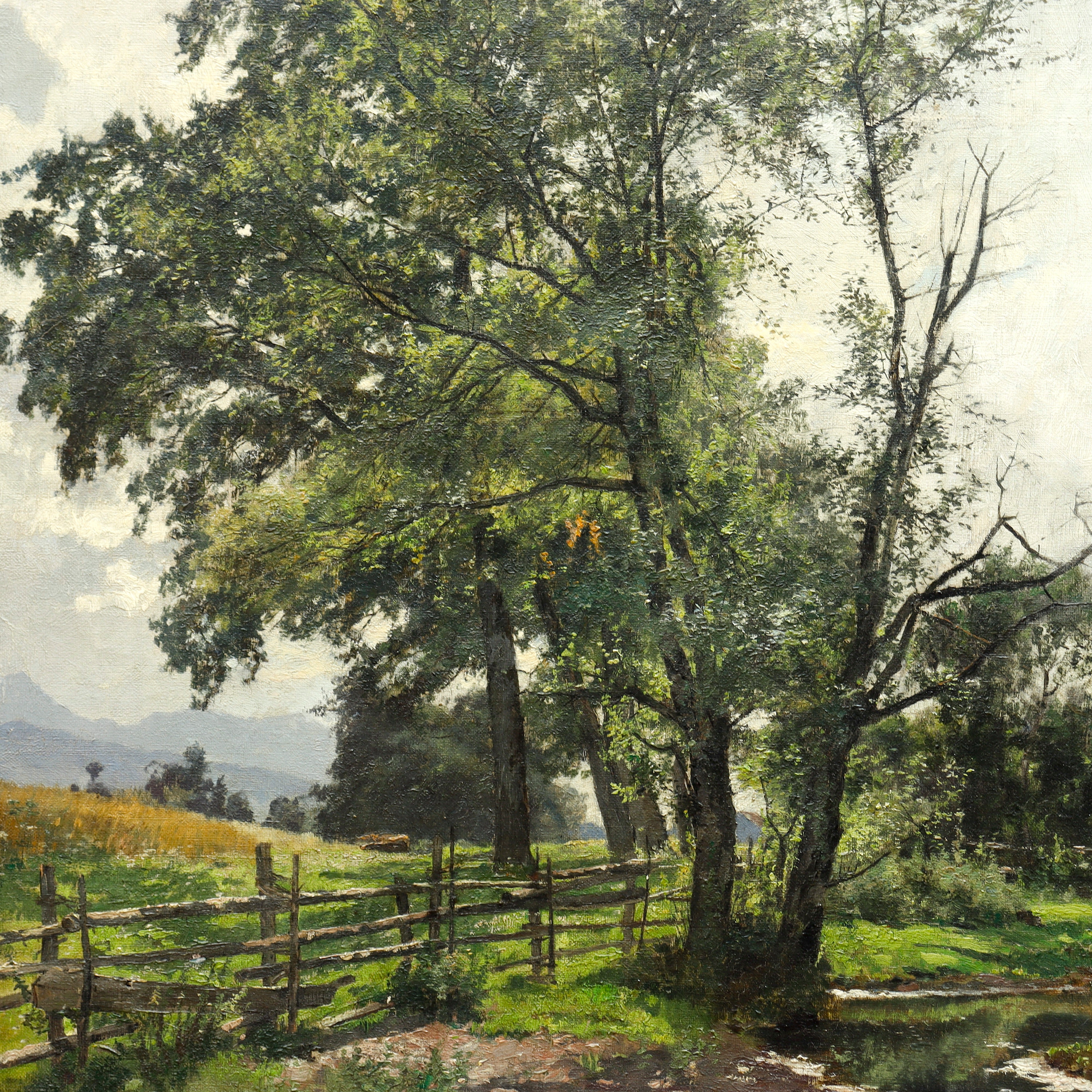 AW072: Louis Boller Late 19th Century Oil on Canvas Landscape Painting