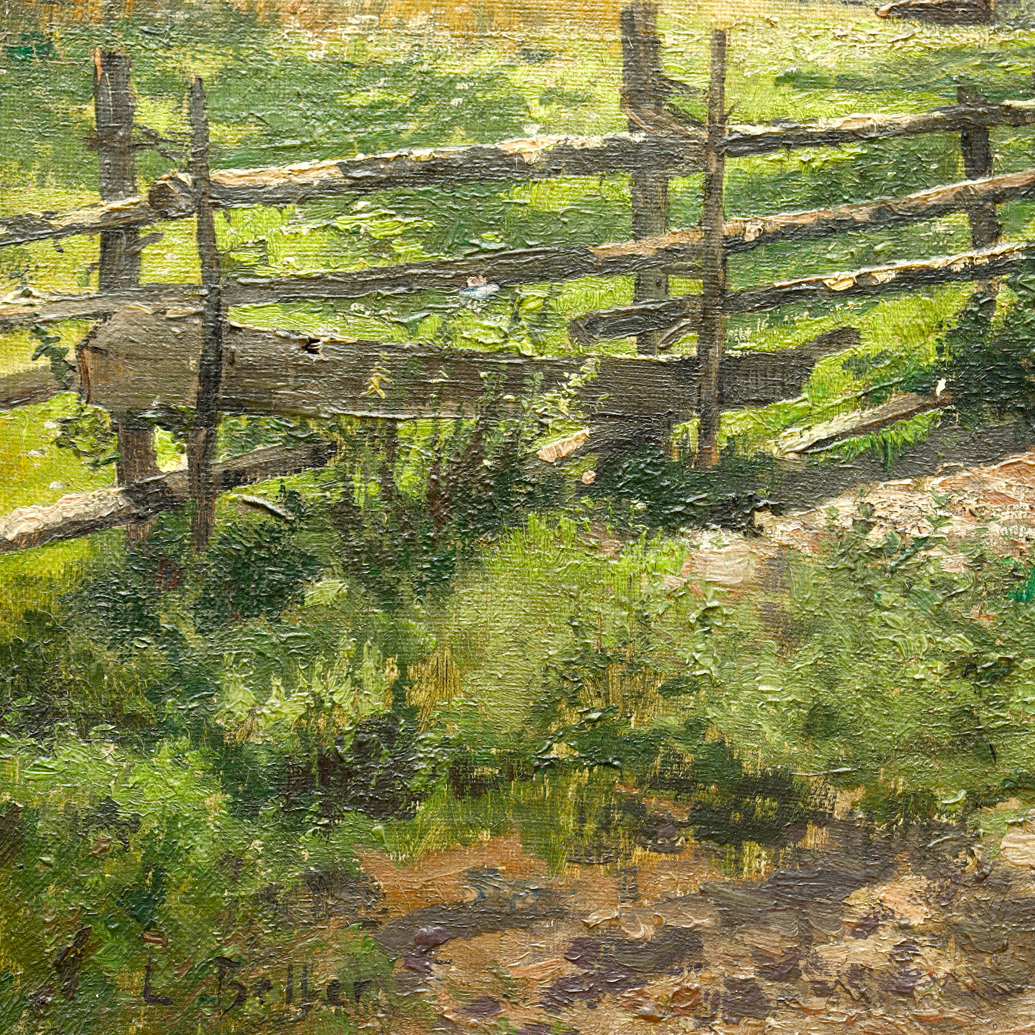 AW072: Louis Boller Late 19th Century Oil on Canvas Landscape Painting