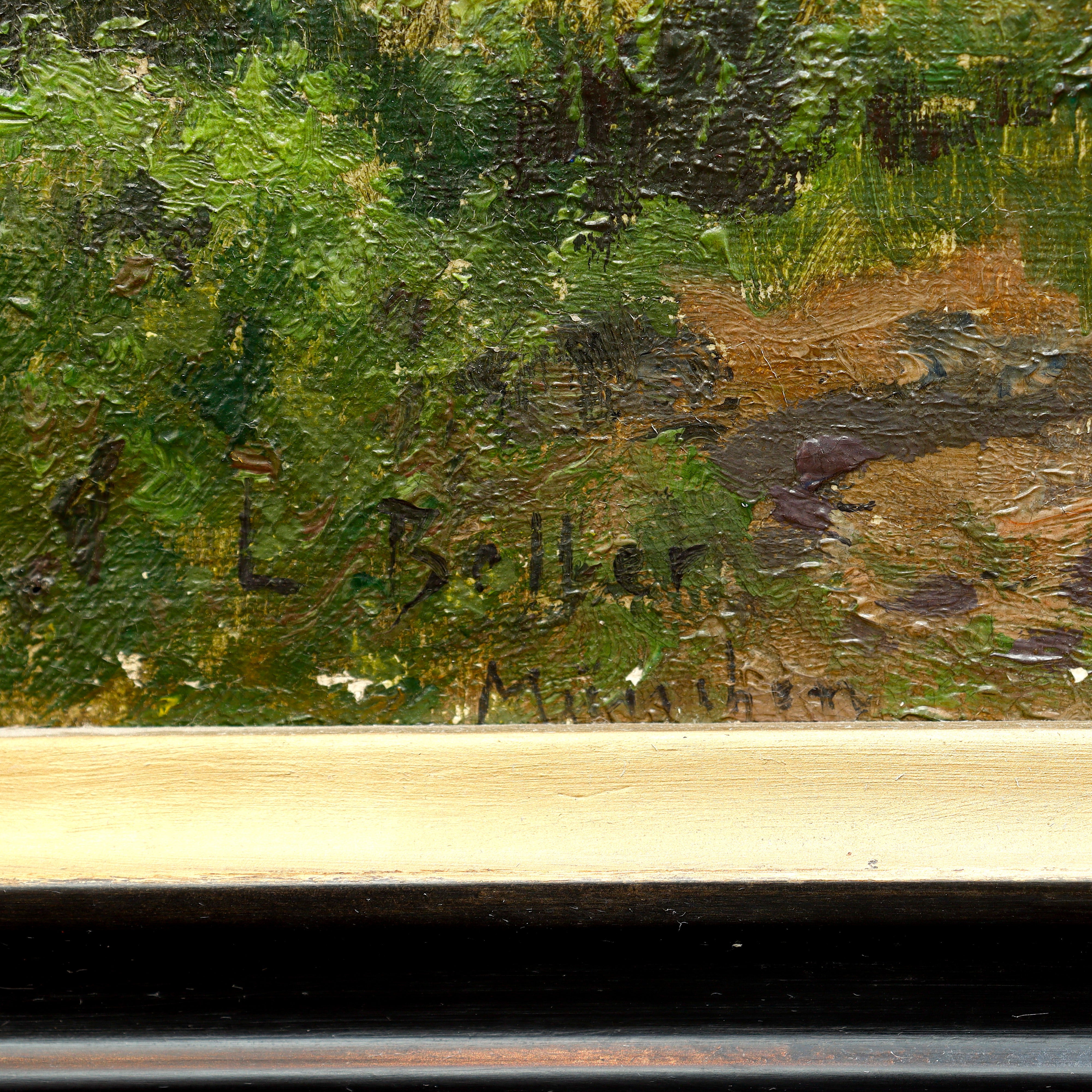 AW072: Louis Boller Late 19th Century Oil on Canvas Landscape Painting