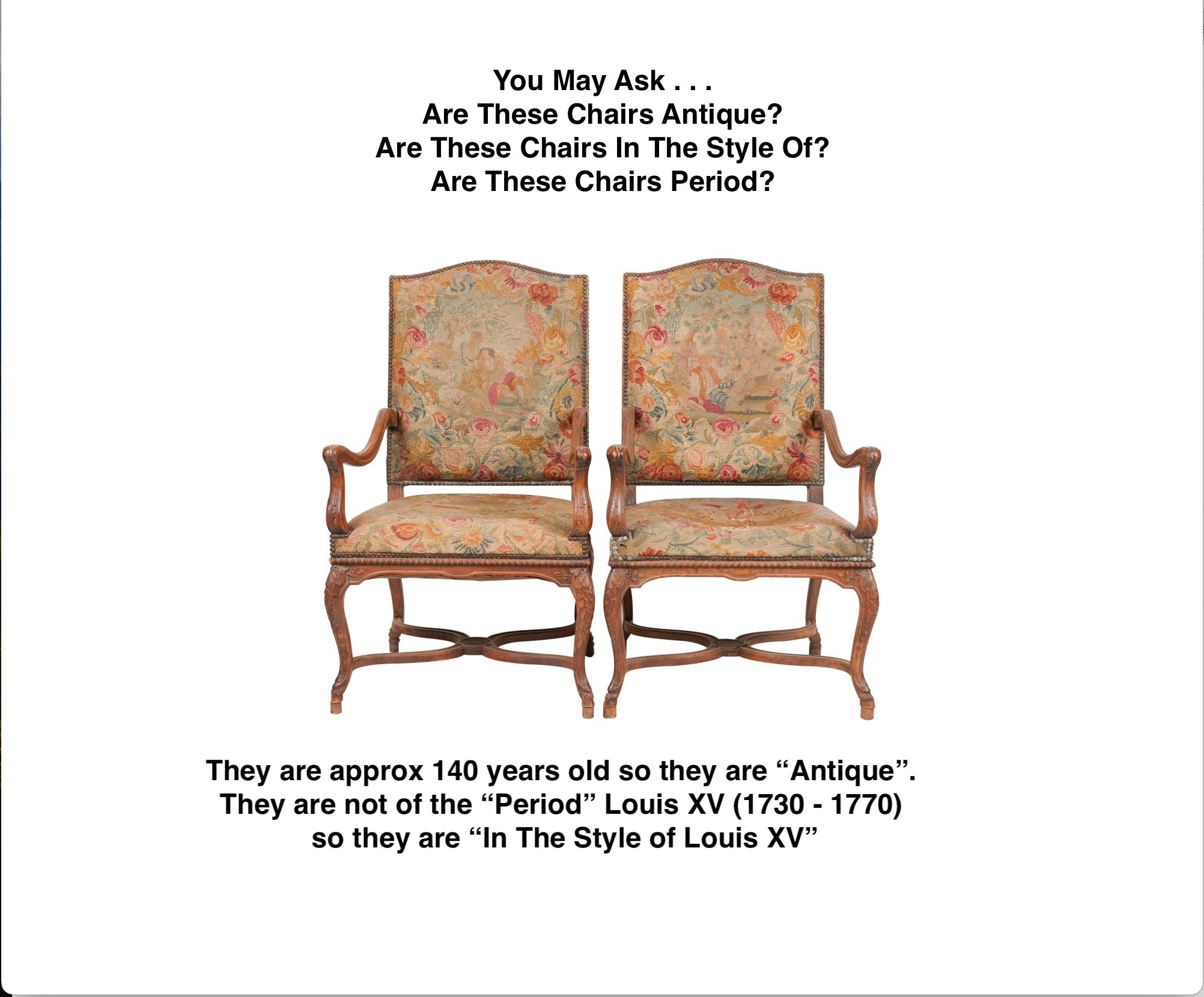 AF2-003: ANTIQUE PAIR OF LATE 19TH C FRENCH LOUIS XV STYLE CARVED FRUITWOOD FAUTEUILS