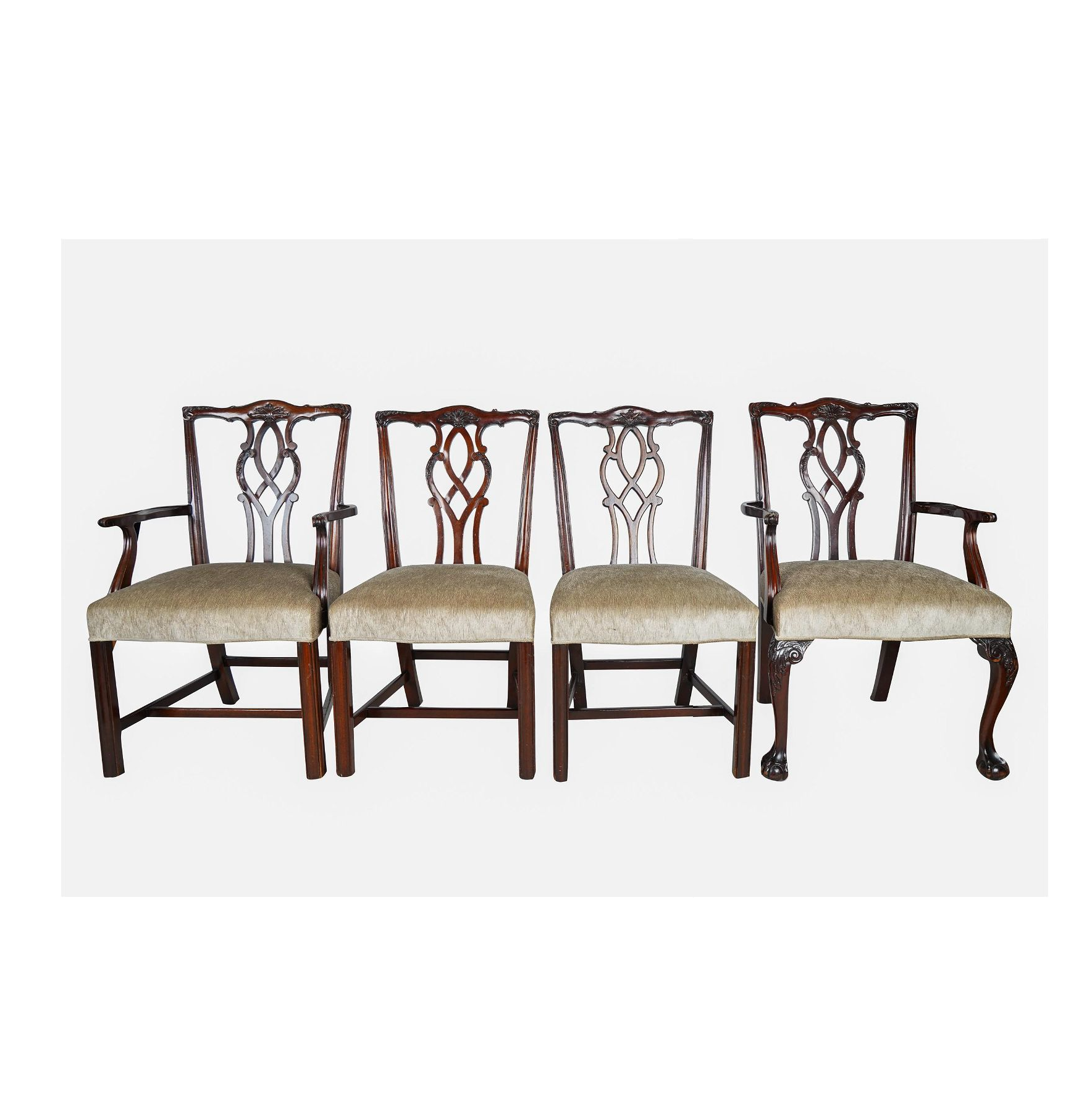 Antique Carved Mahogany Chippendale Chairs | Work of Man
