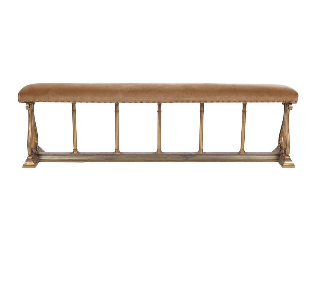 ANTIQUE BRASS FIRESIDE BENCH | Work of Man