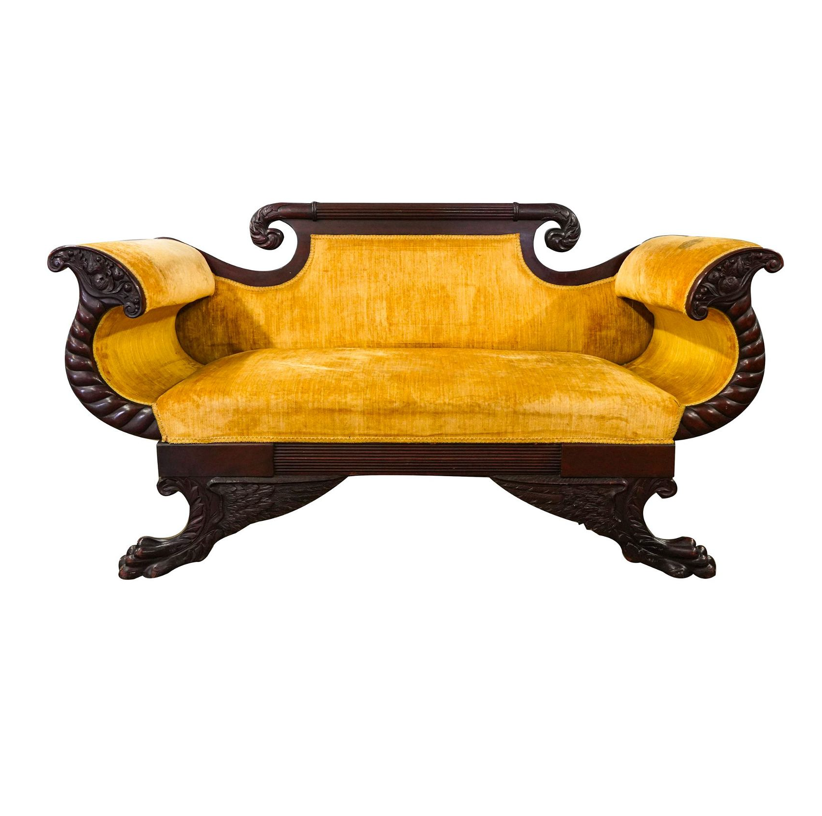 Antique American Empire Cornucopia Sofa | Work of Man