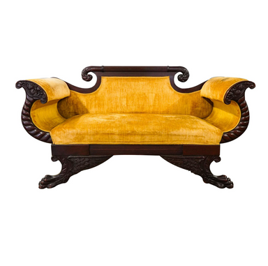 Antique American Empire Cornucopia Sofa | Work of Man